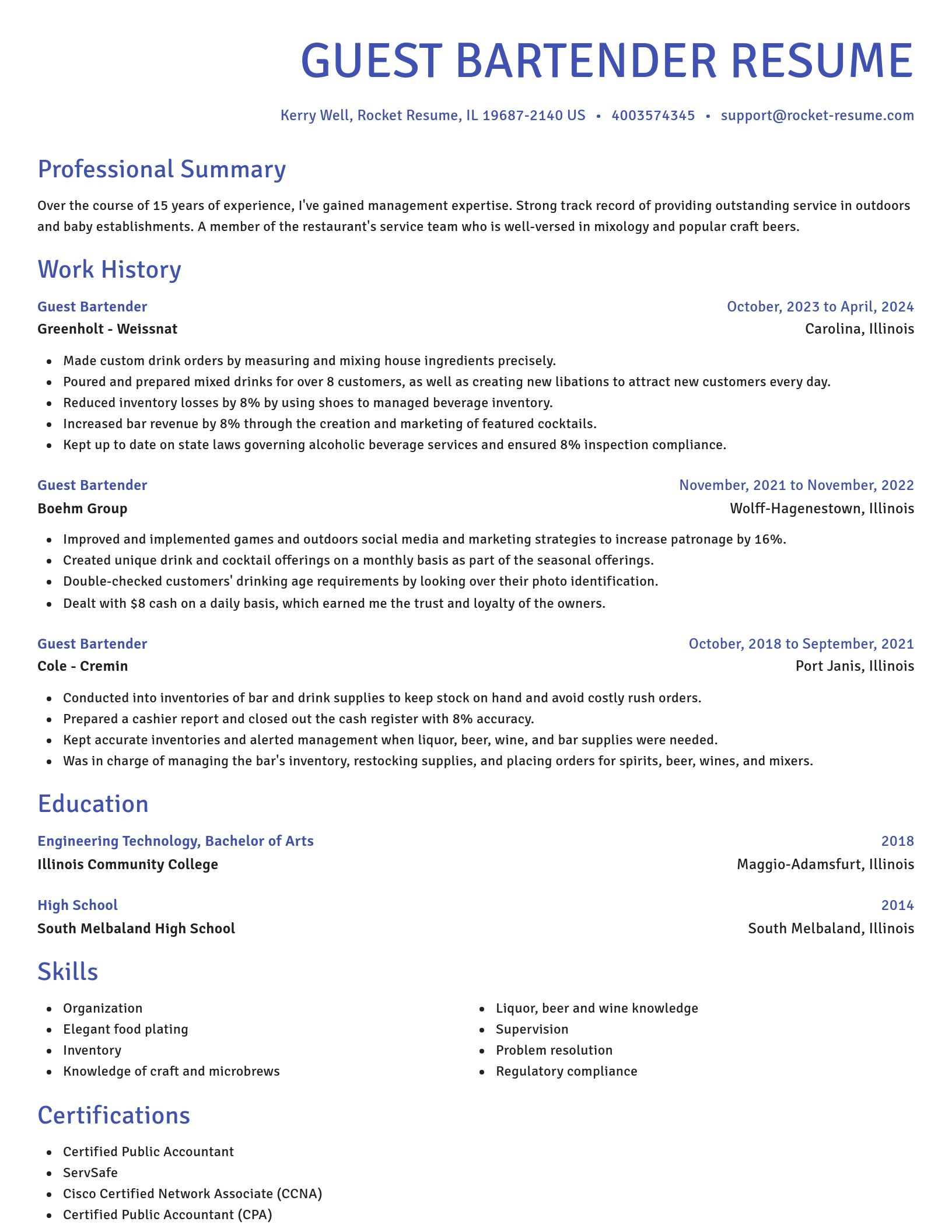 Novel resume template