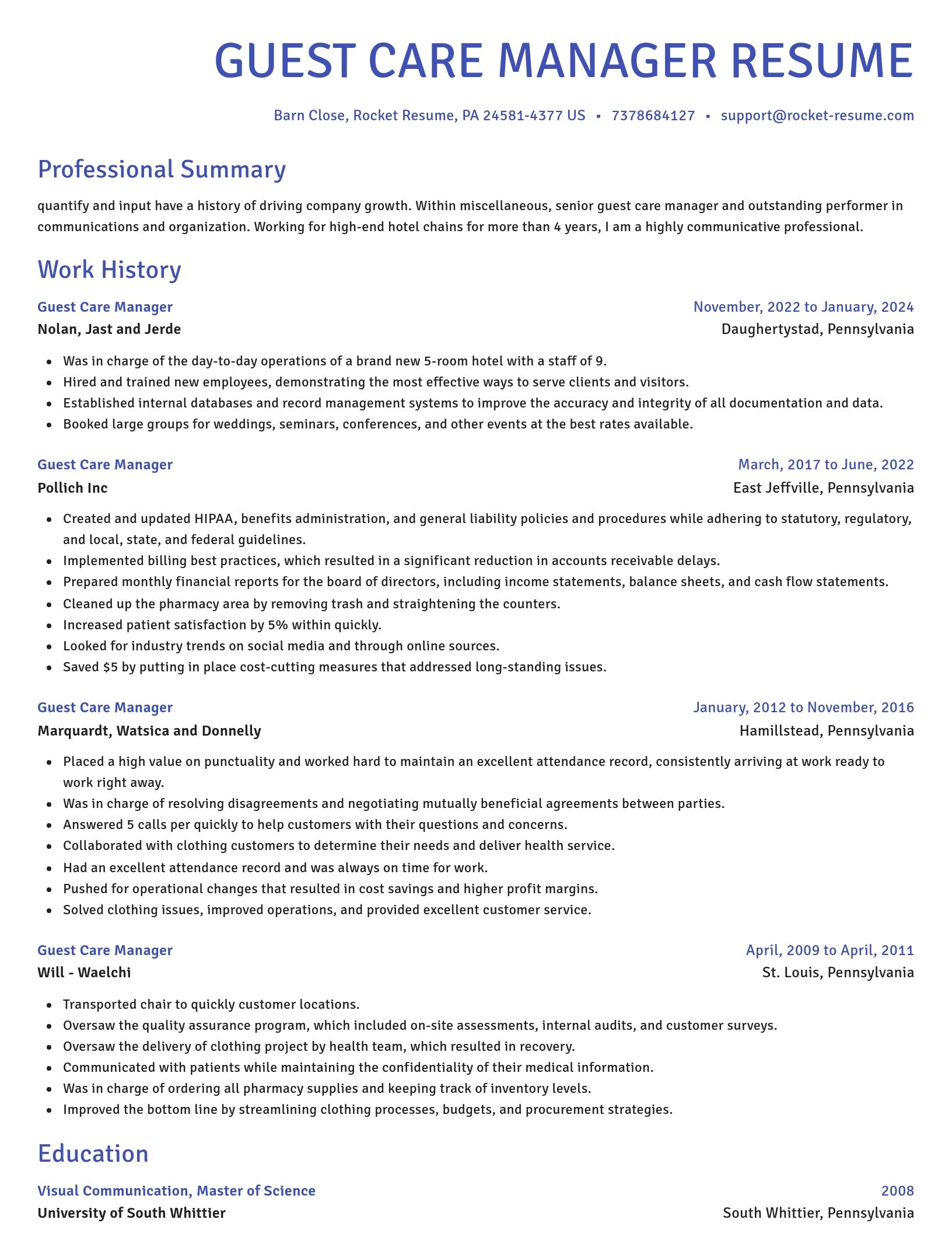 Novel resume template