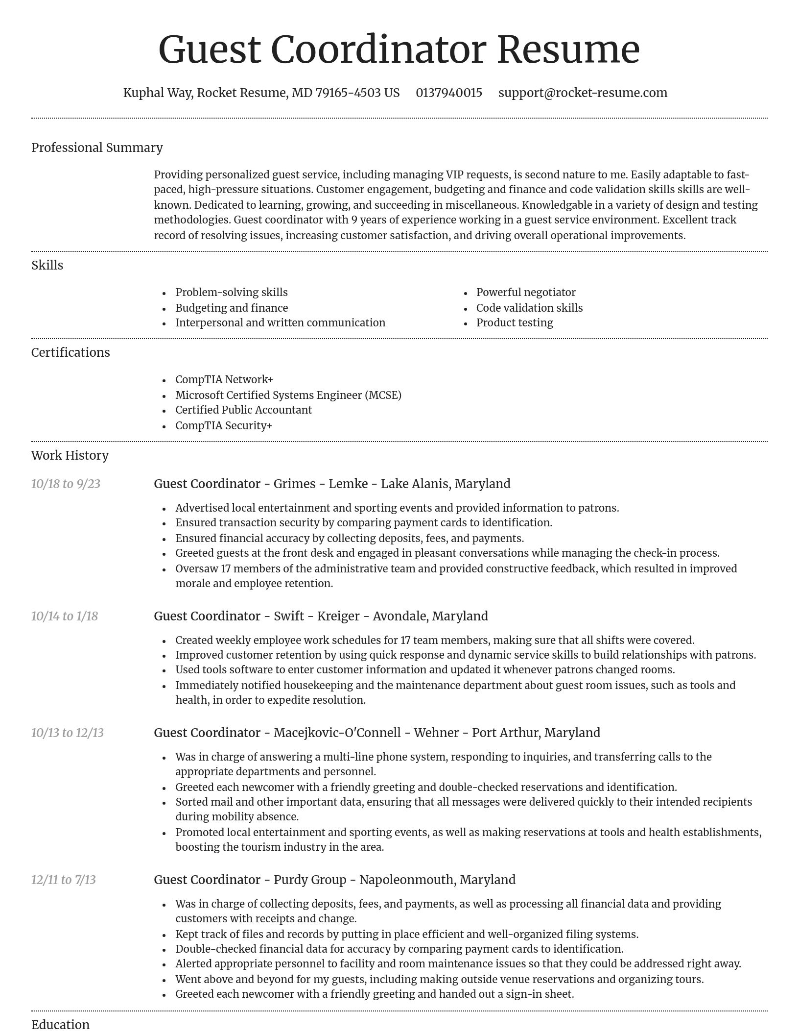 Dignified resume template