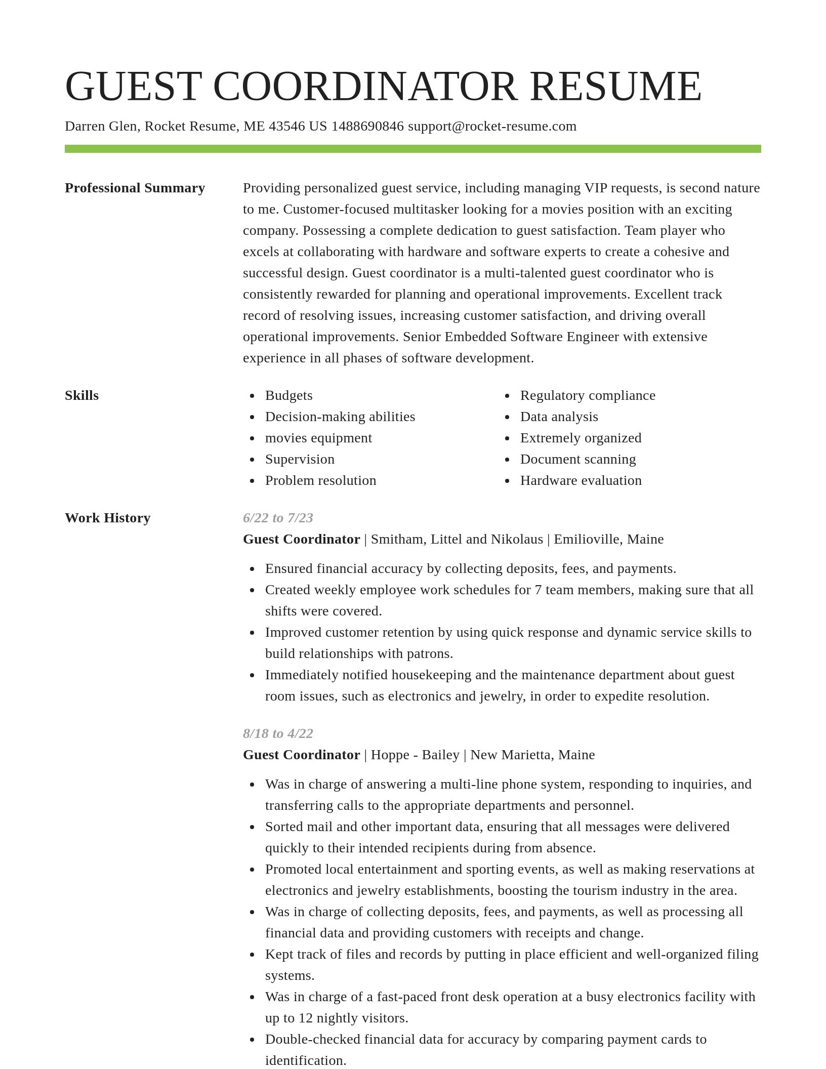 Smart resume template