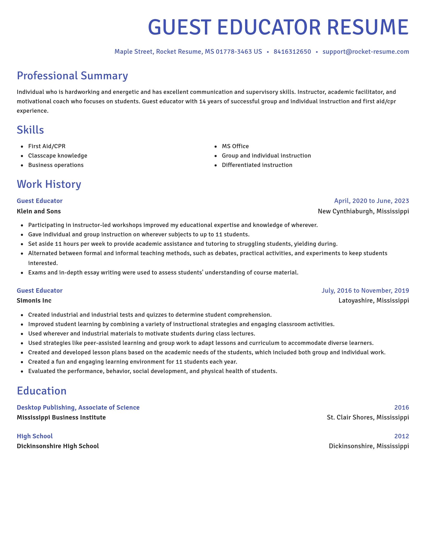 Novel resume template