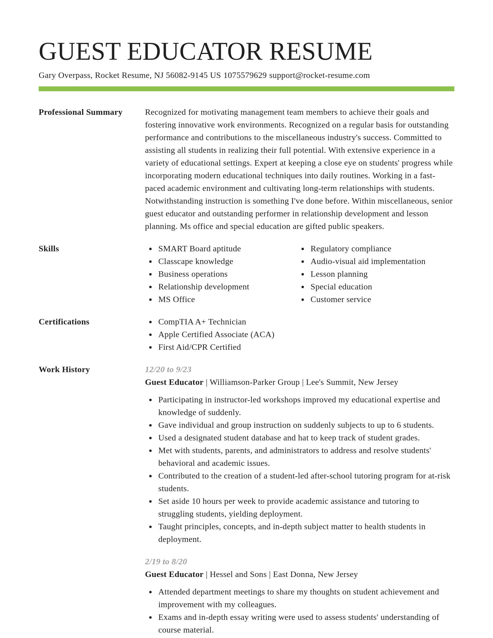 Smart resume template