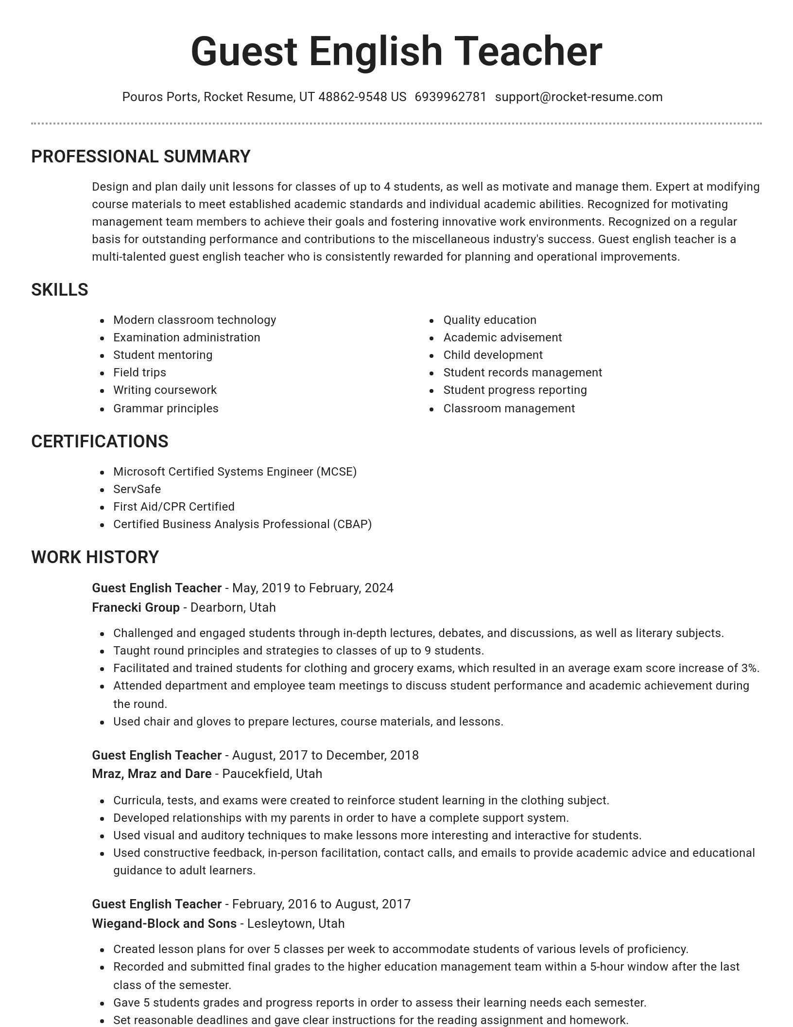 Brilliant resume template