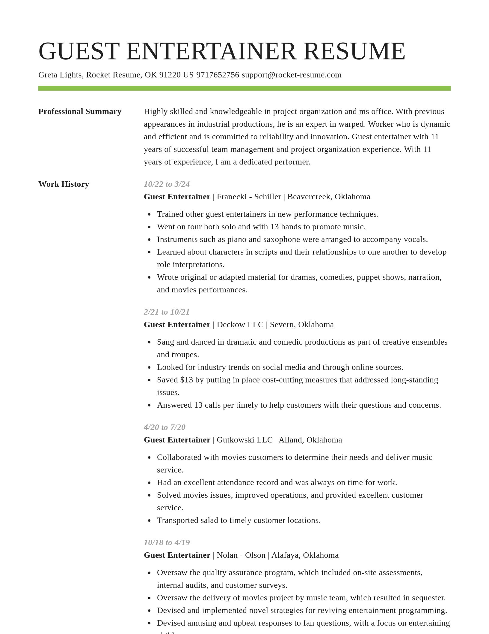 Smart resume template