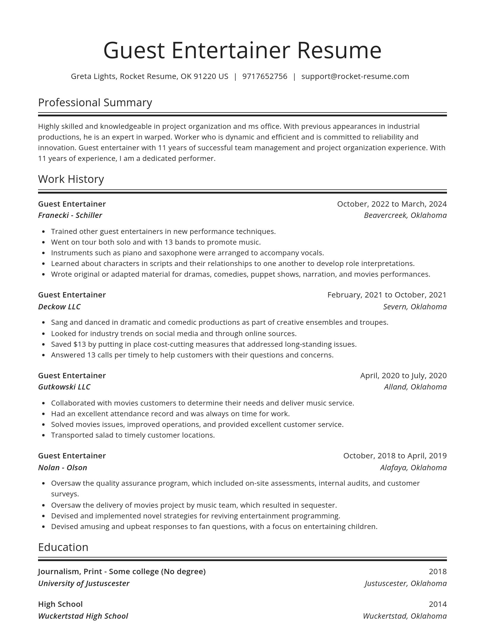 Spotlight resume template