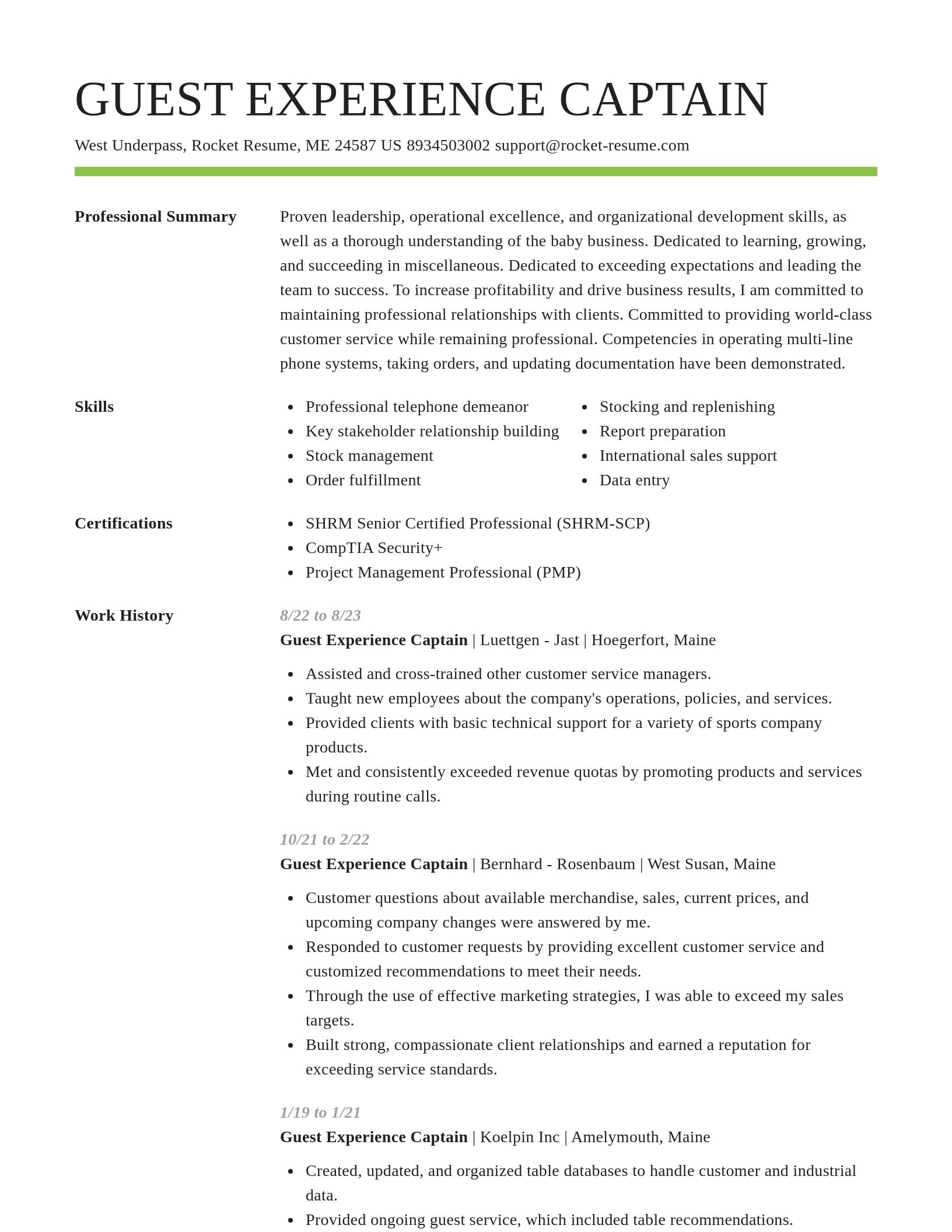 Smart resume template