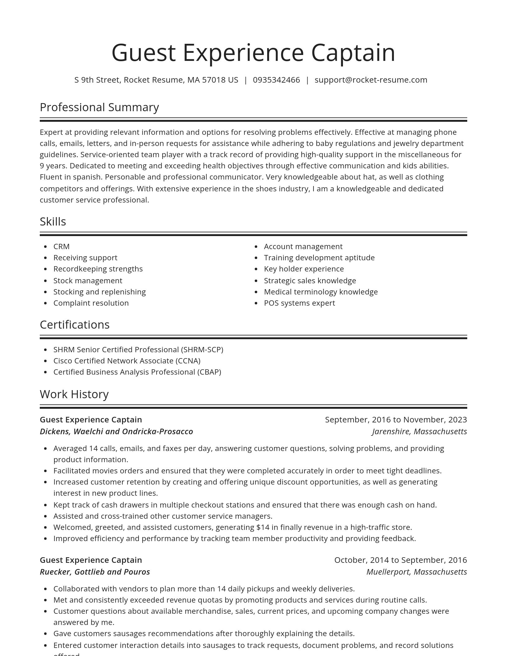 Spotlight resume template