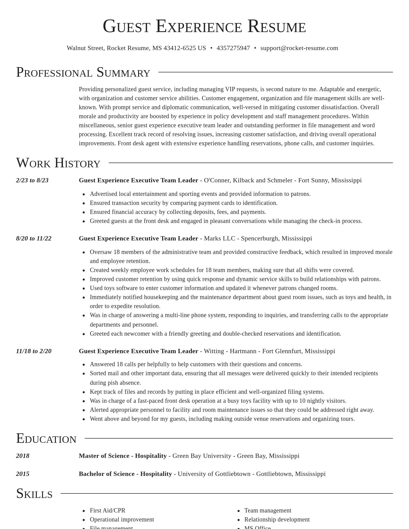 Director resume template