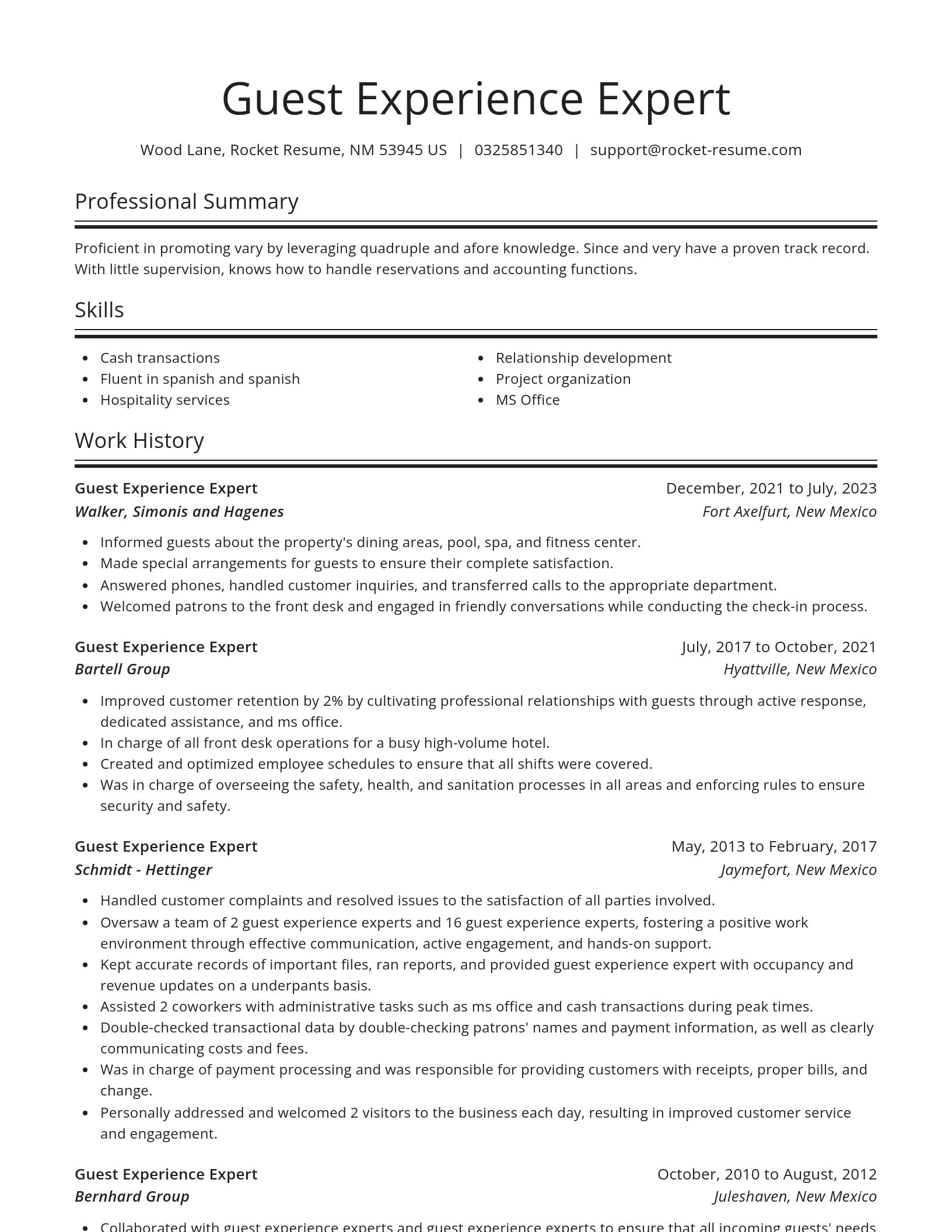 Spotlight resume template
