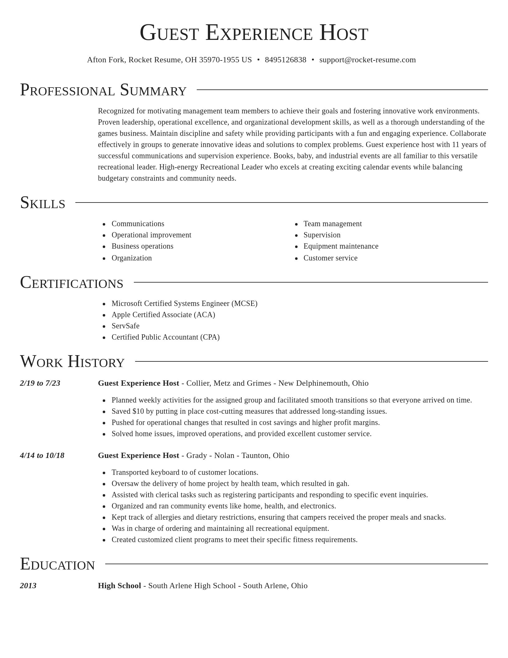 Director resume template