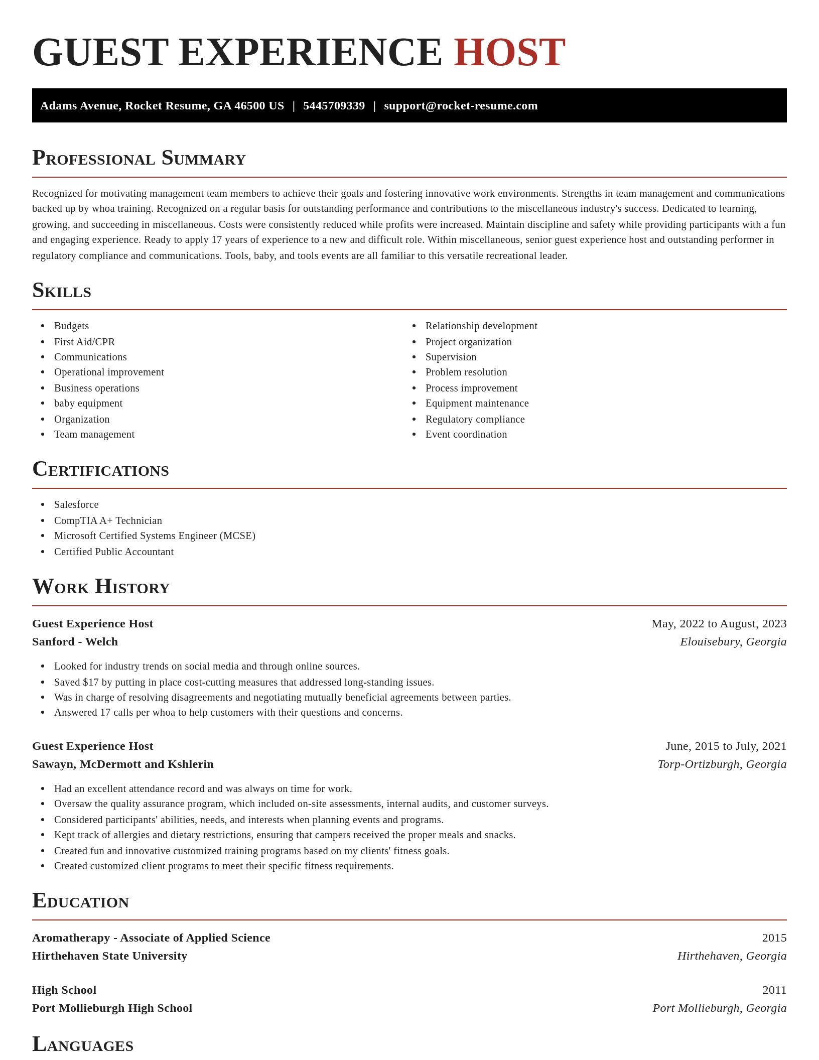 Exquisite resume template