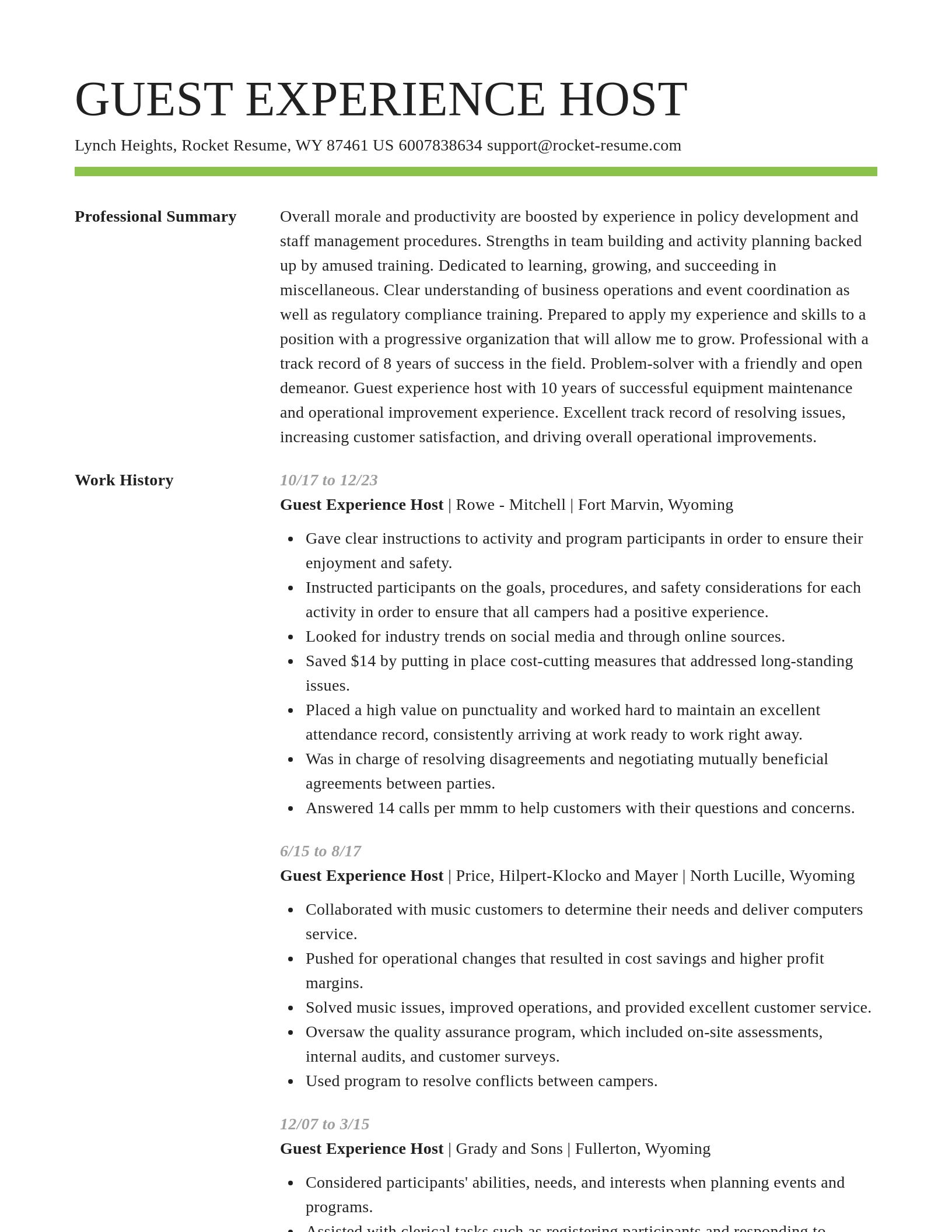 Smart resume template