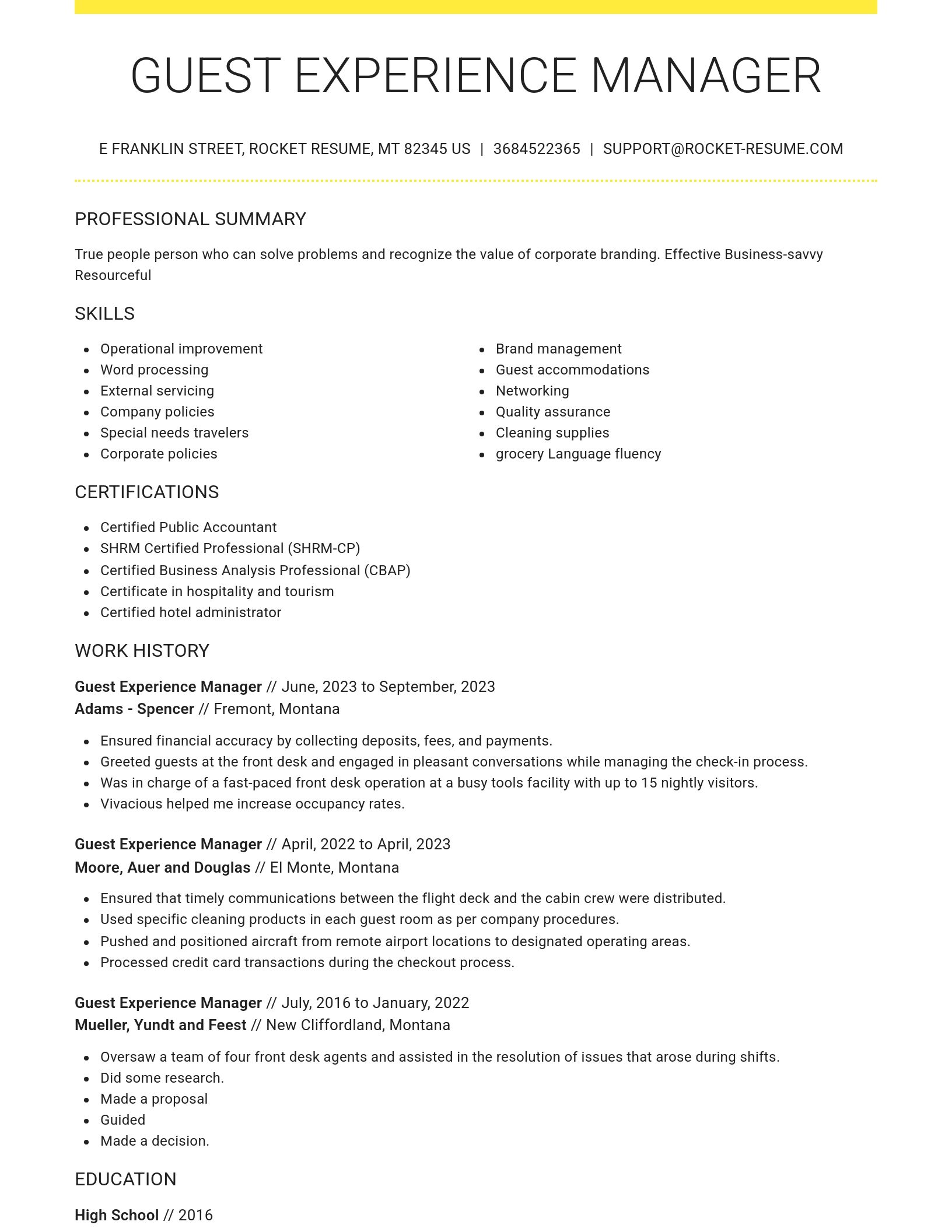Grand resume template