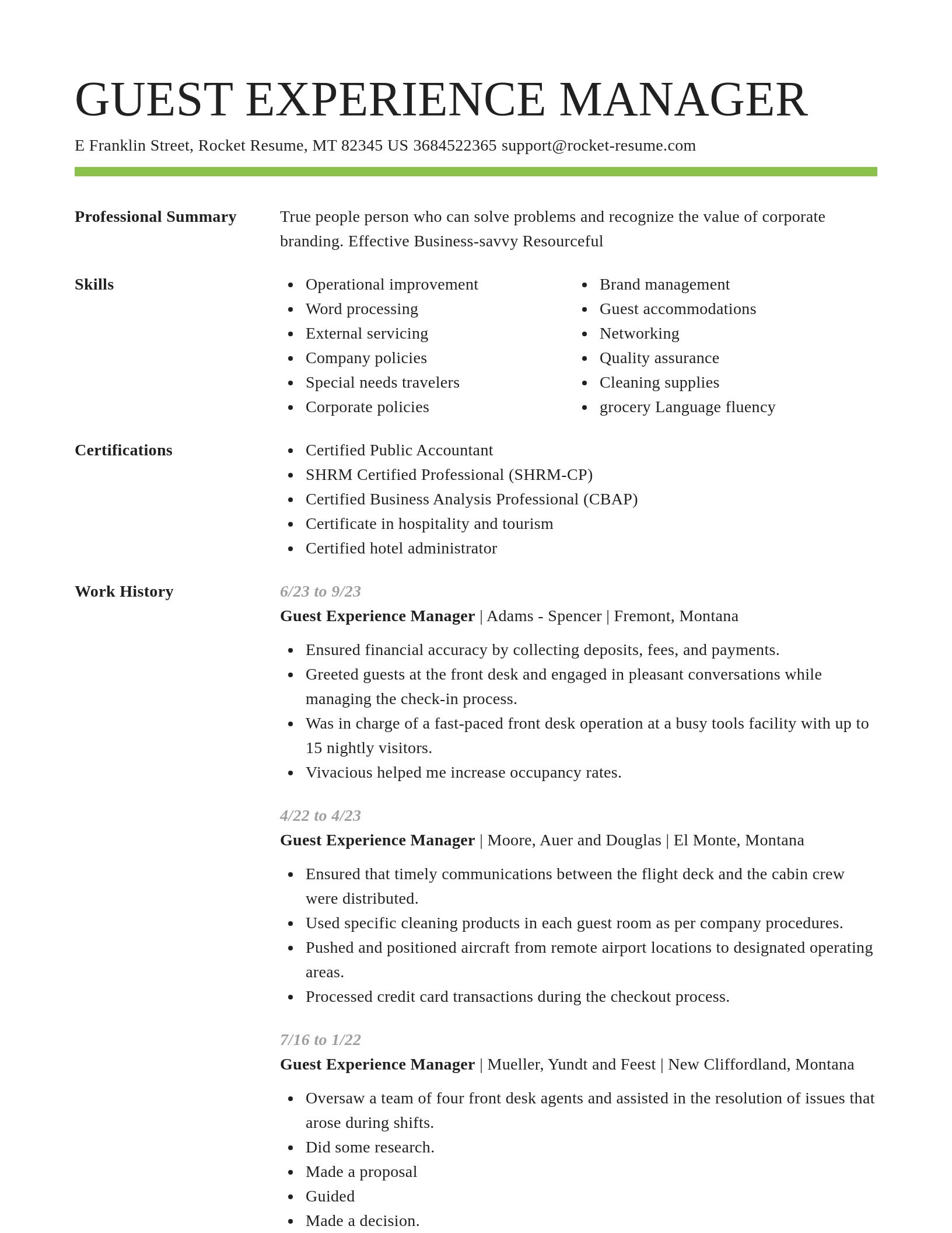 Smart resume template