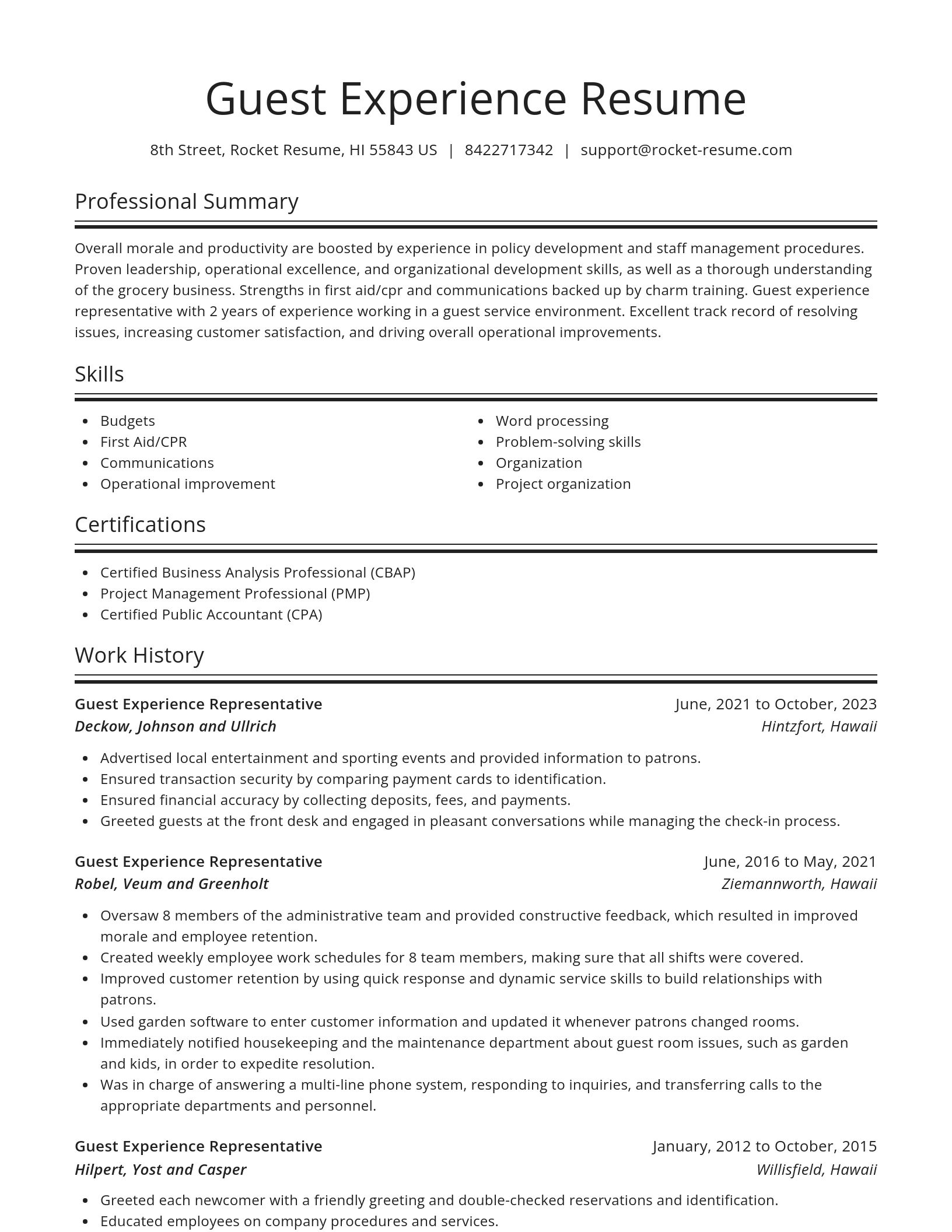 Spotlight resume template