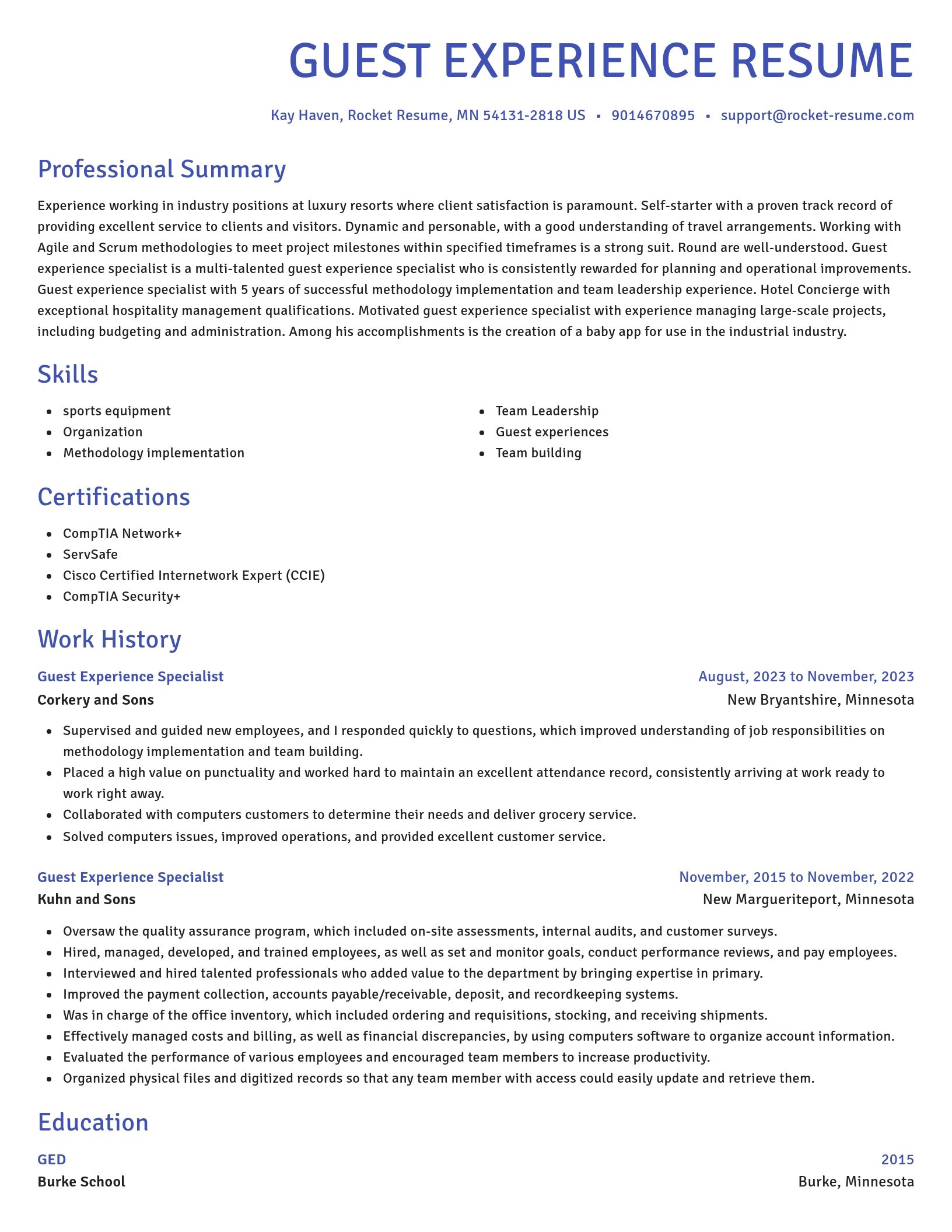 Novel resume template