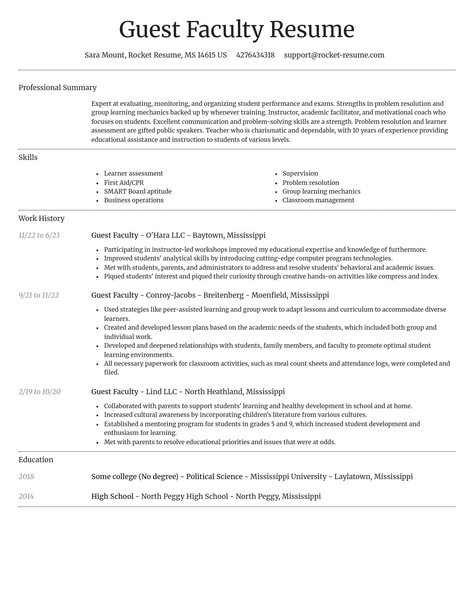 Dignified resume template
