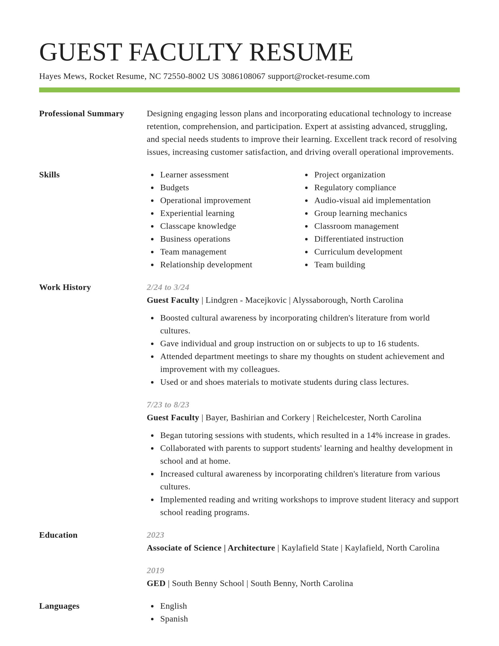 Smart resume template