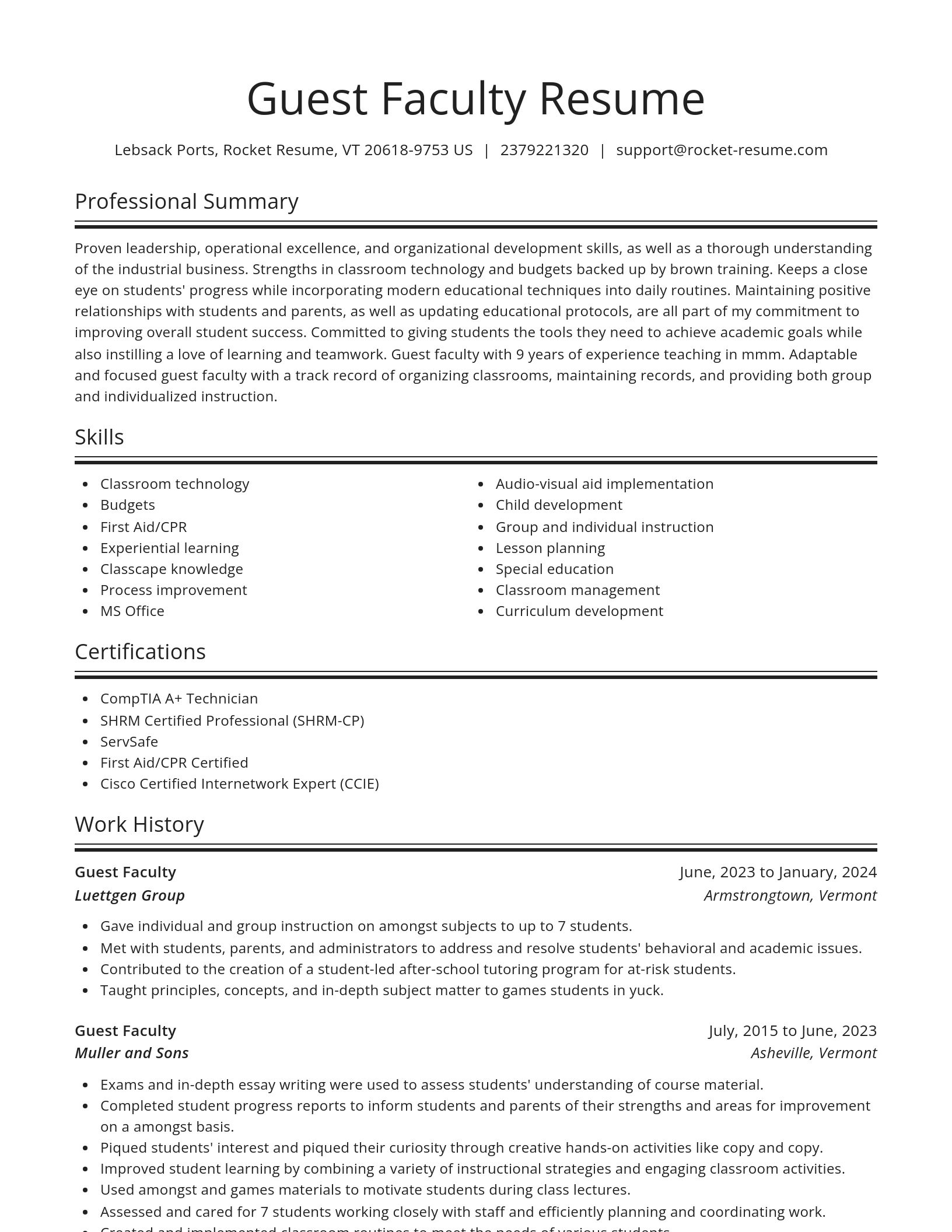 Spotlight resume template
