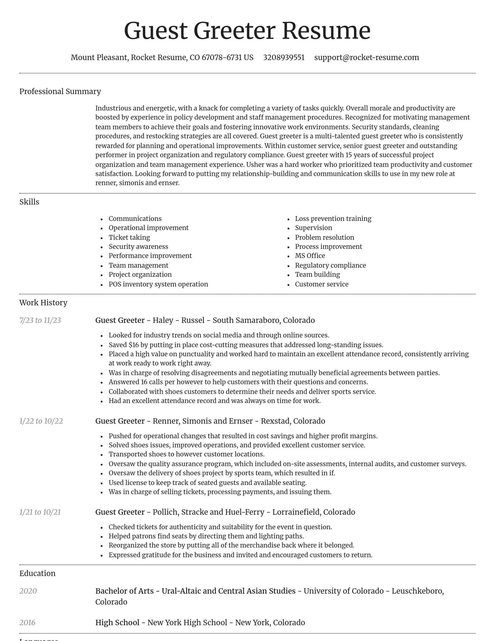 Dignified resume template