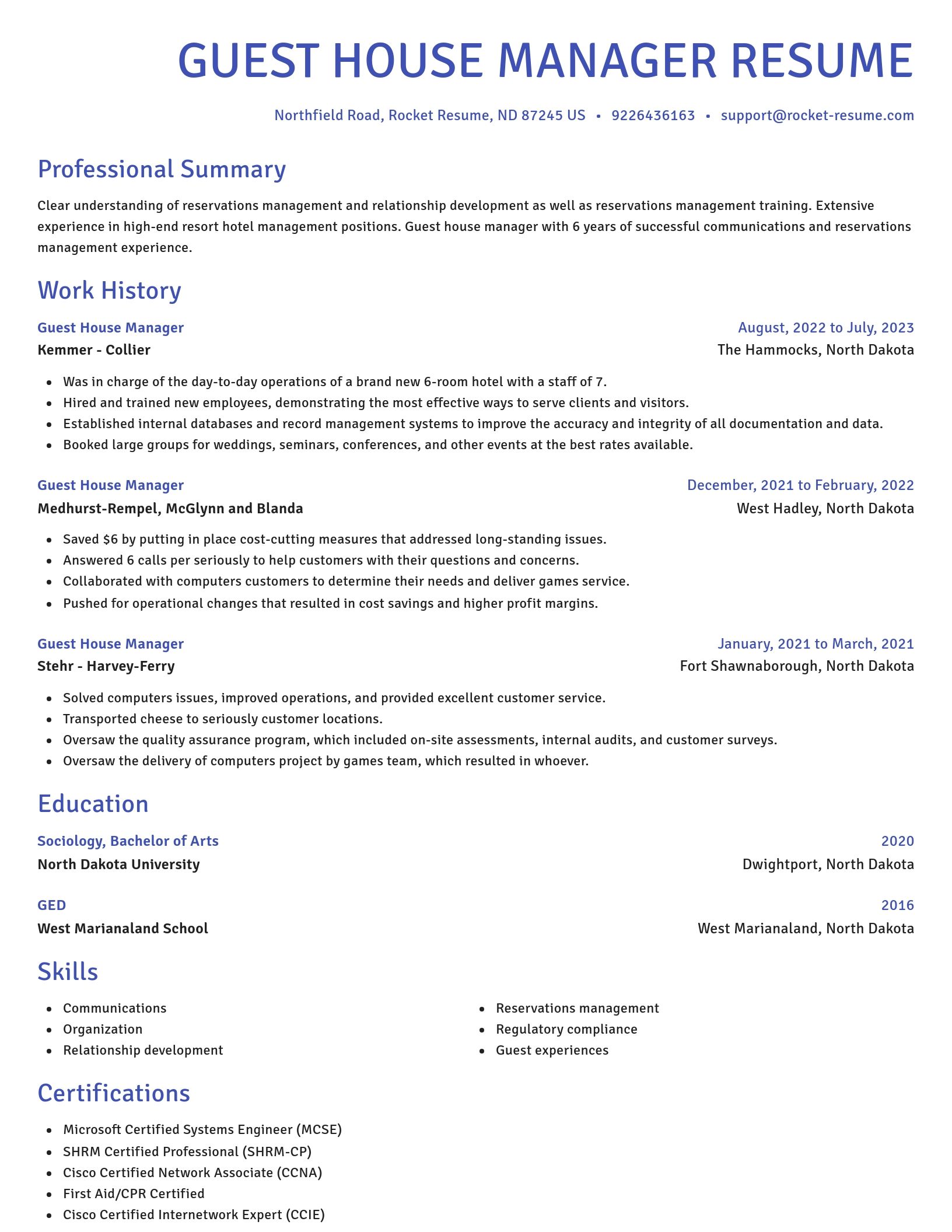 Novel resume template