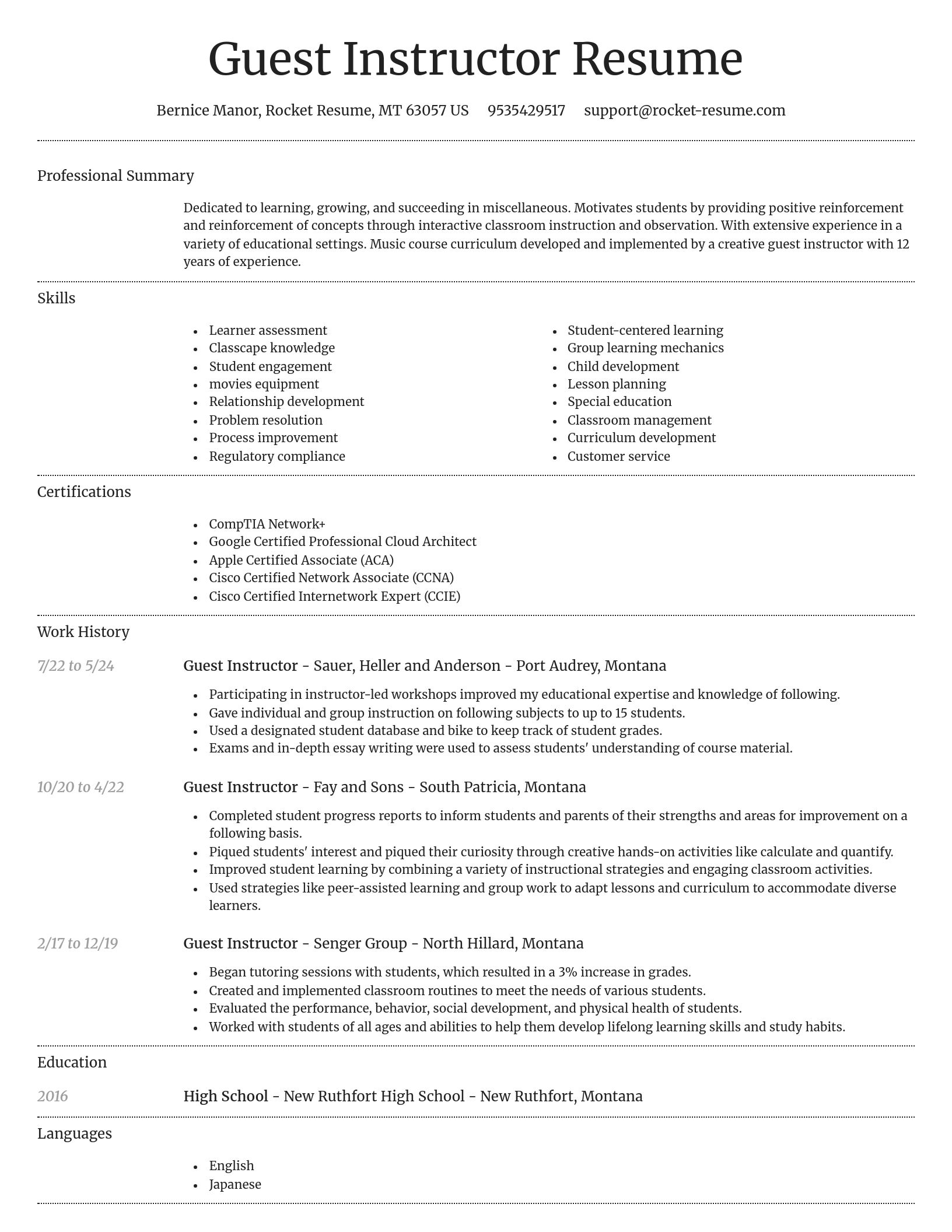 Dignified resume template