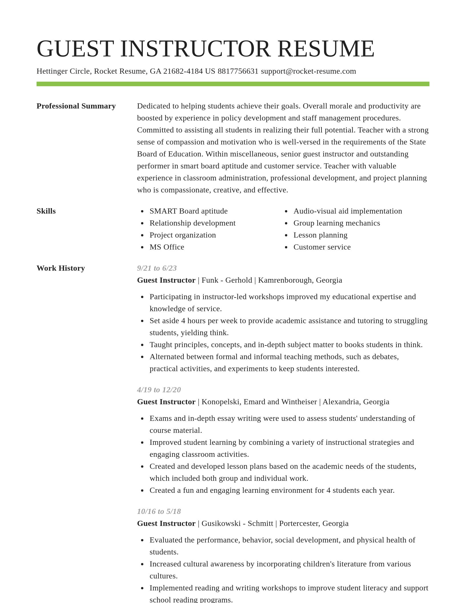 Smart resume template