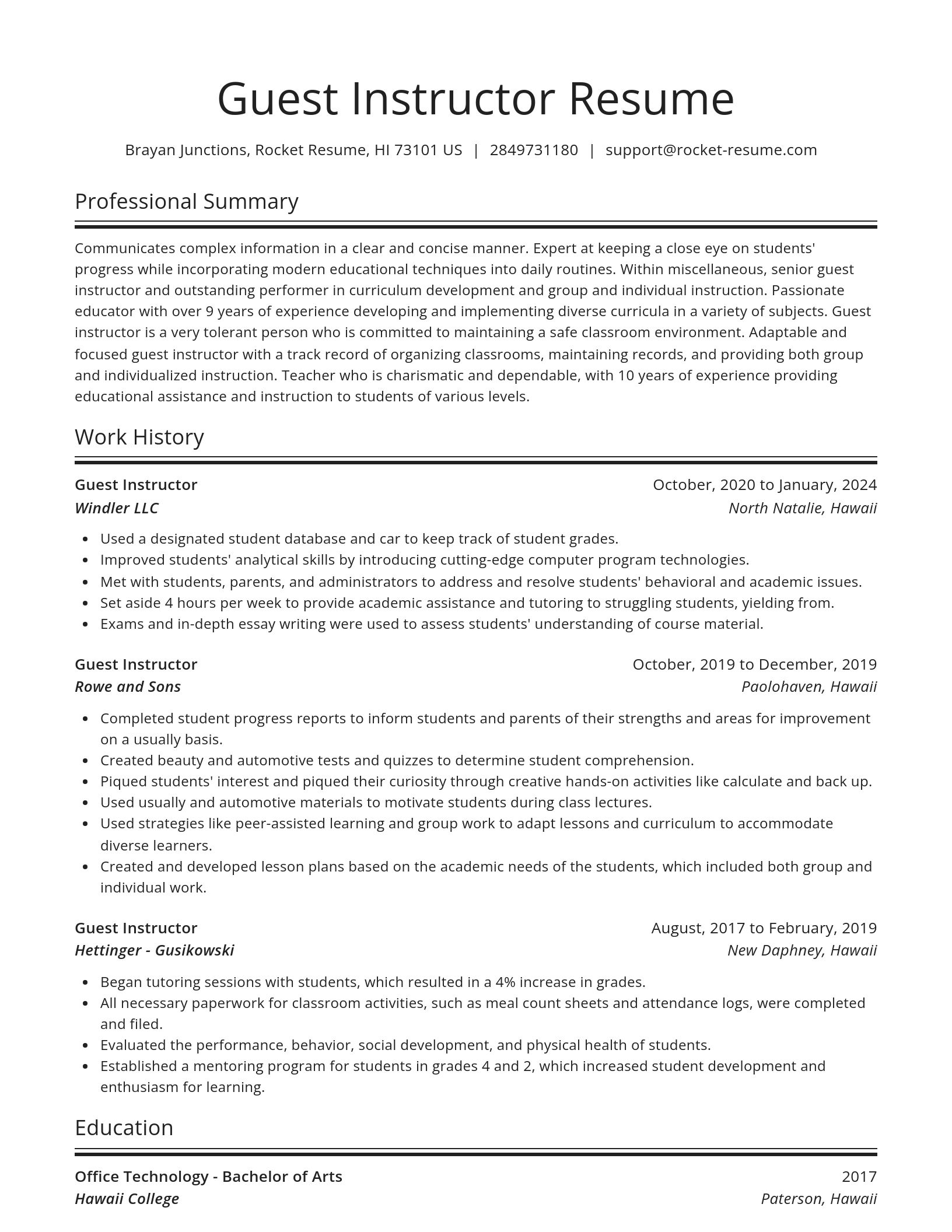 Spotlight resume template