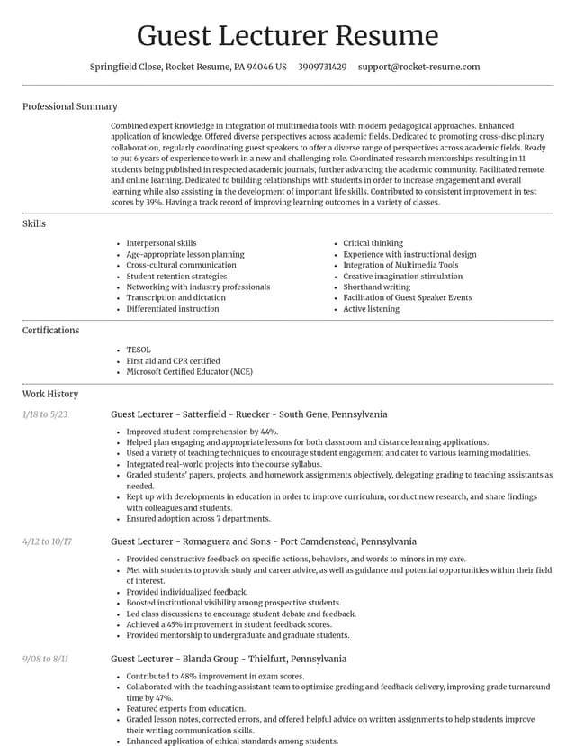 Dignified resume template