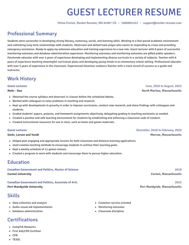 Novel resume template