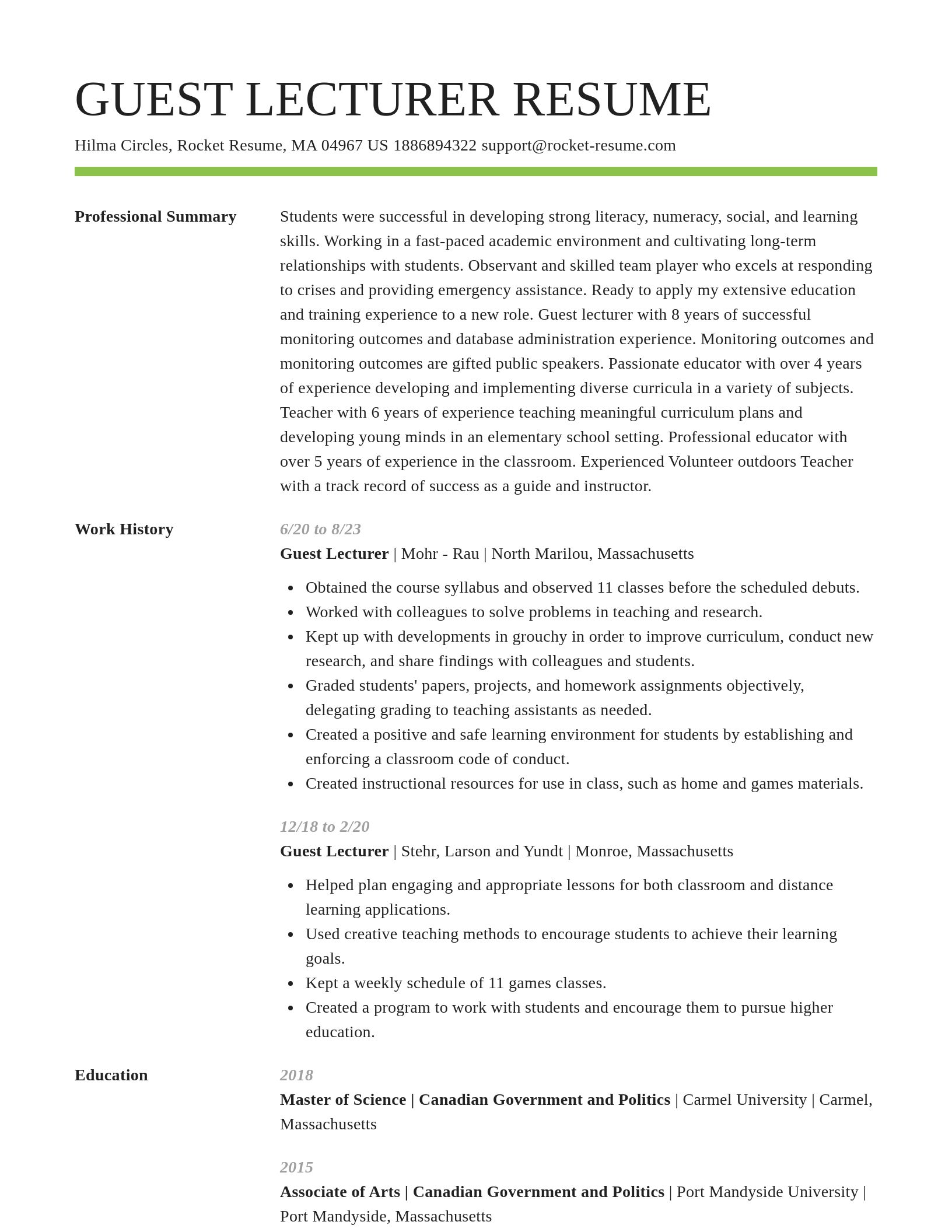Smart resume template