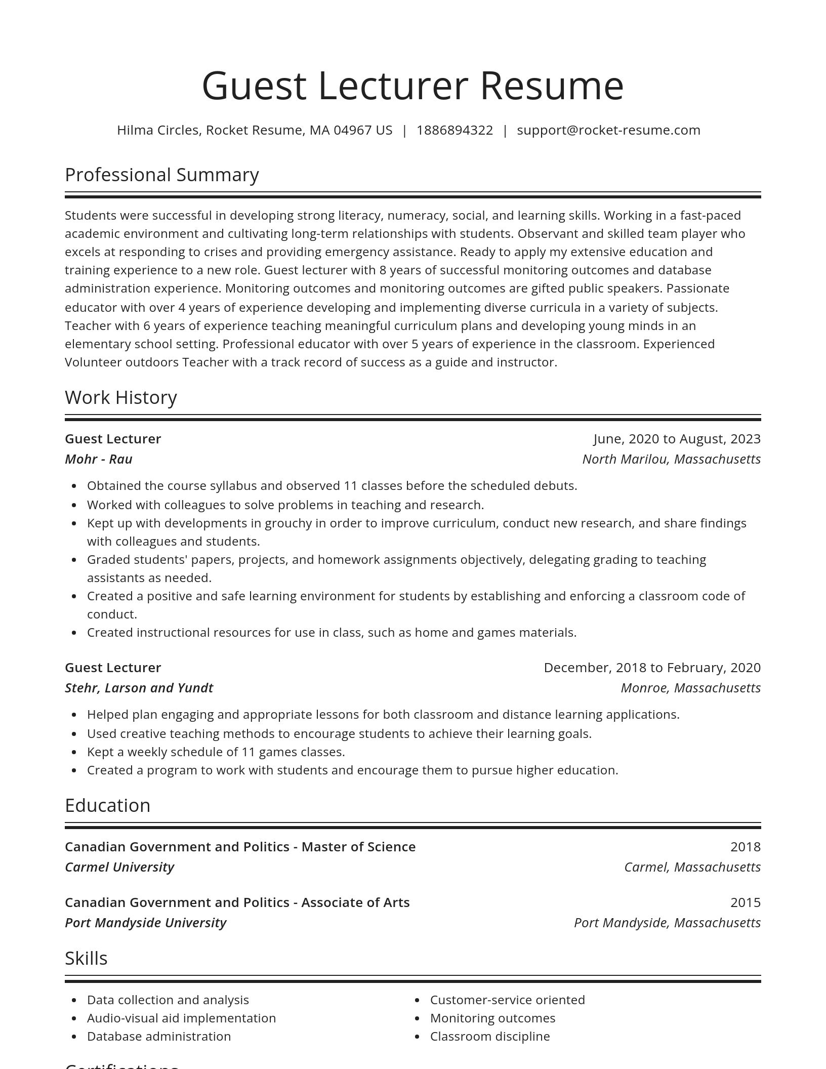 Spotlight resume template