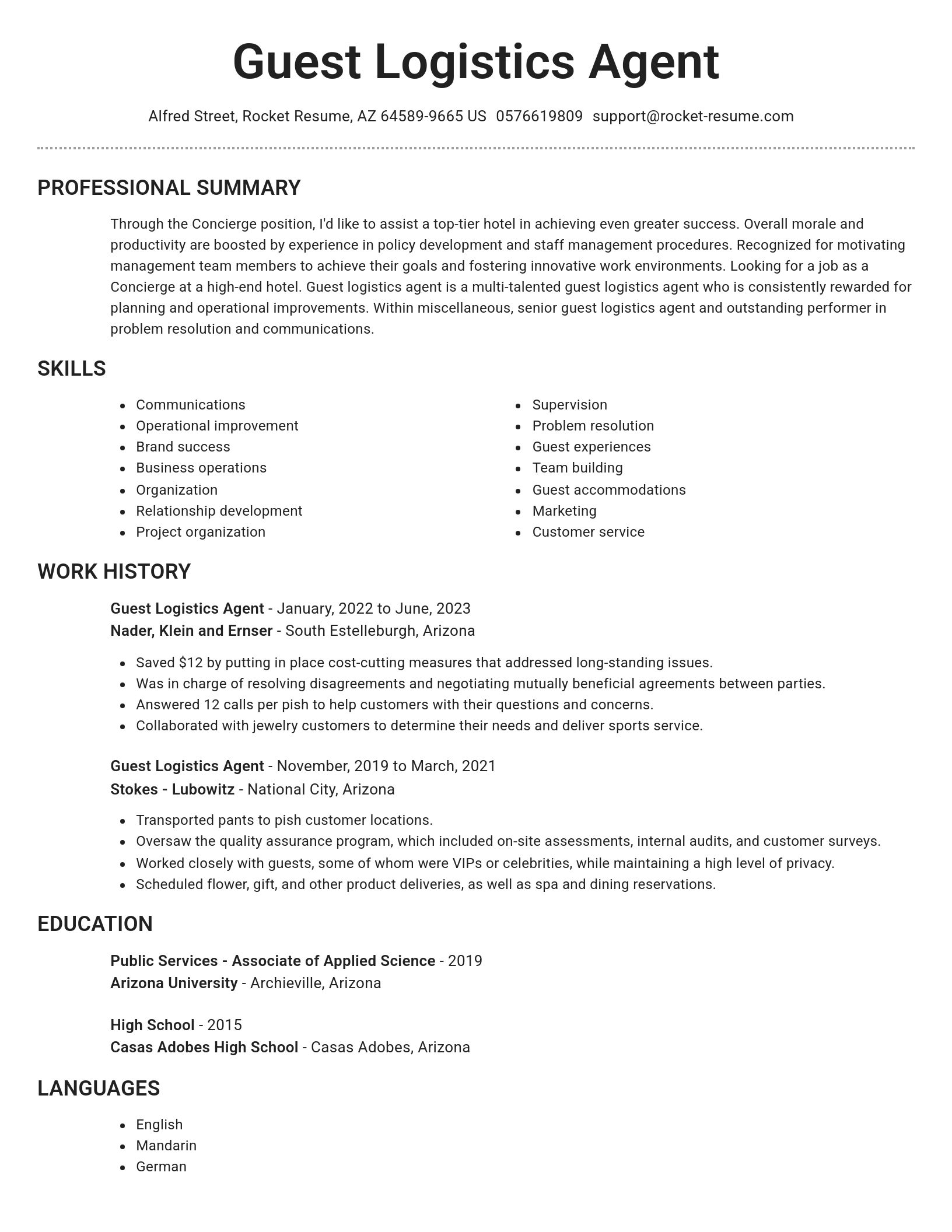 Brilliant resume template