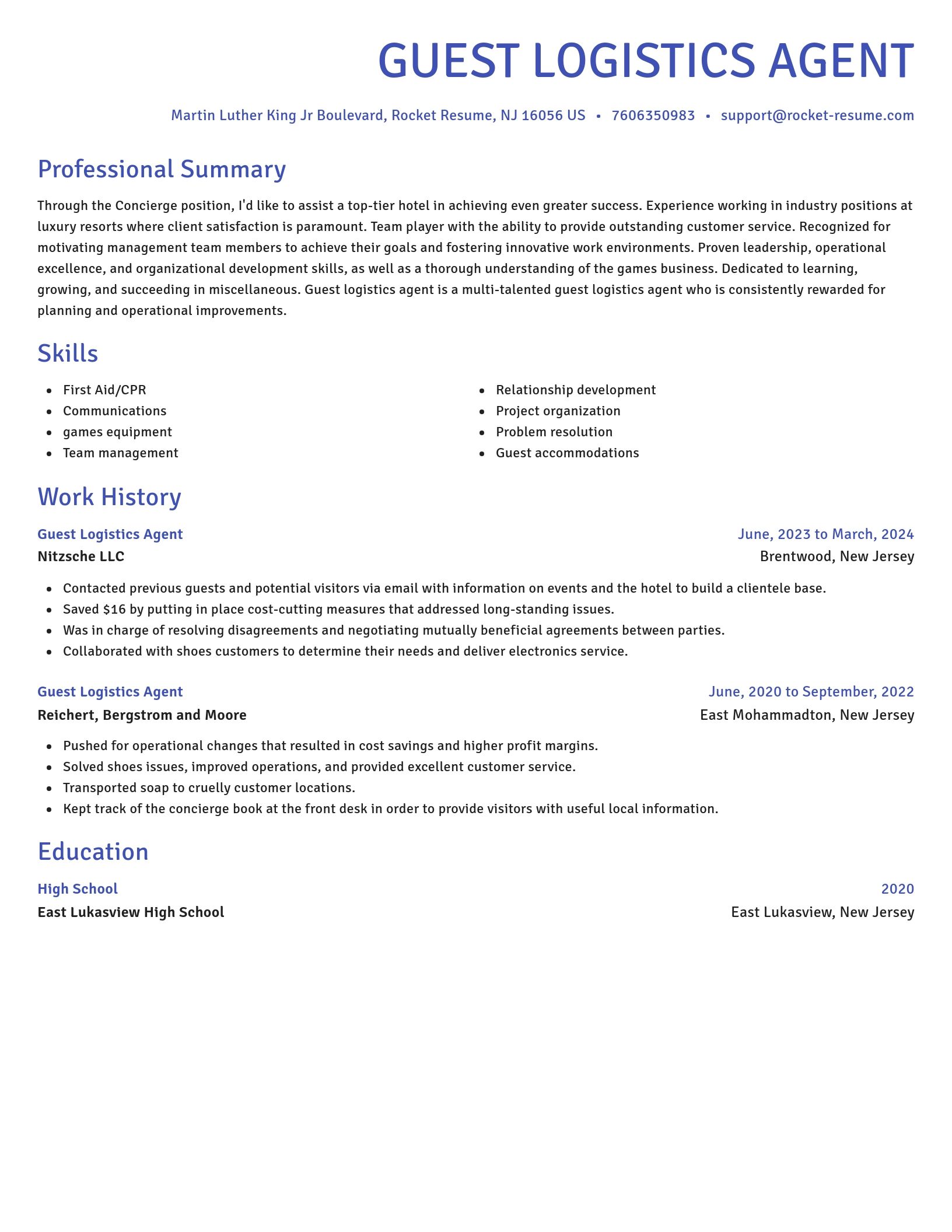 Novel resume template