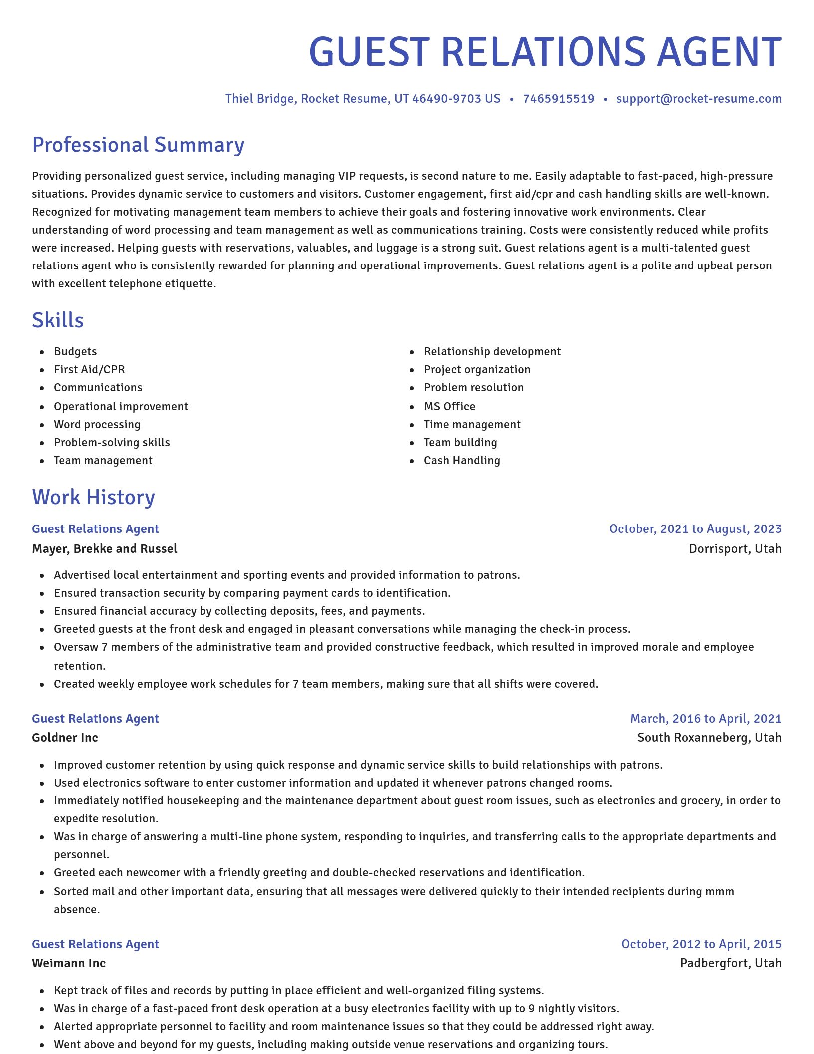 Novel resume template
