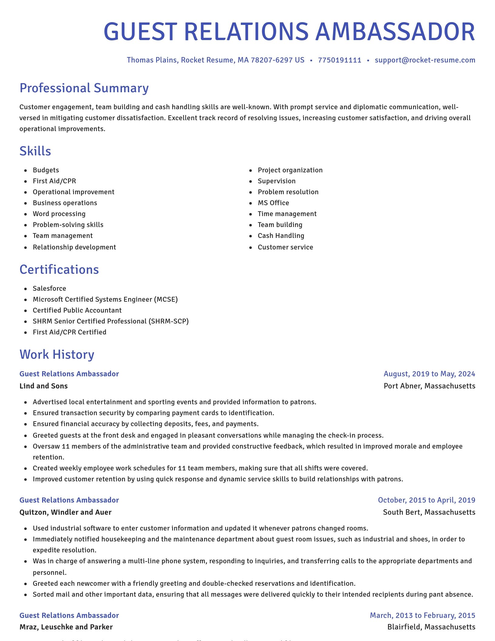 Novel resume template