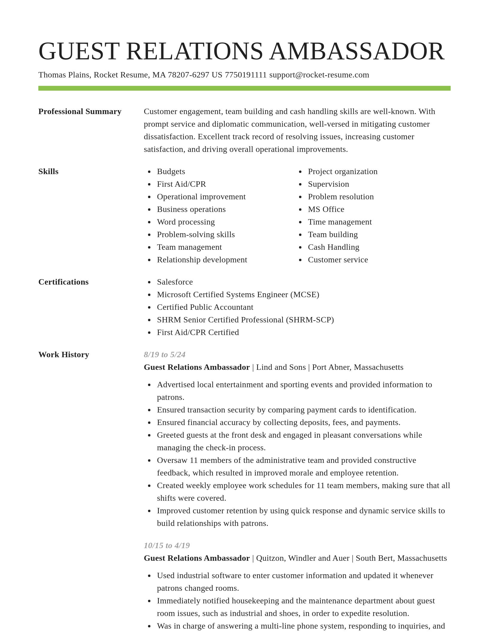Smart resume template
