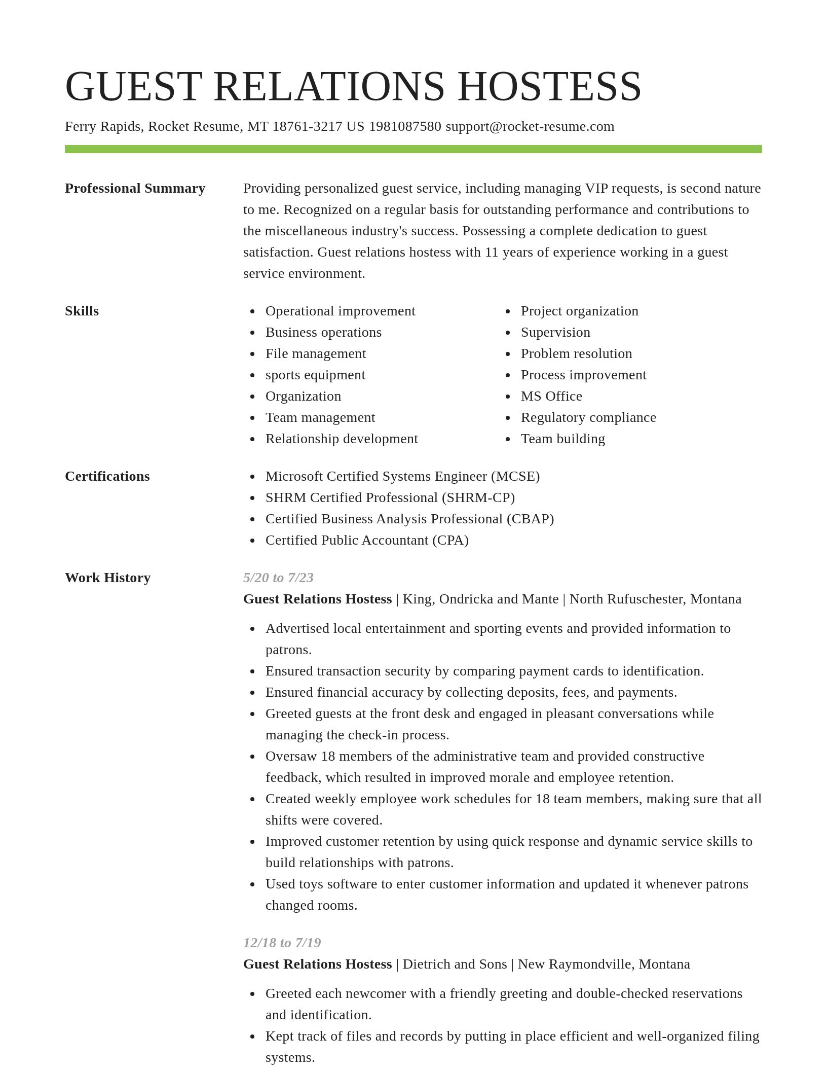 Smart resume template