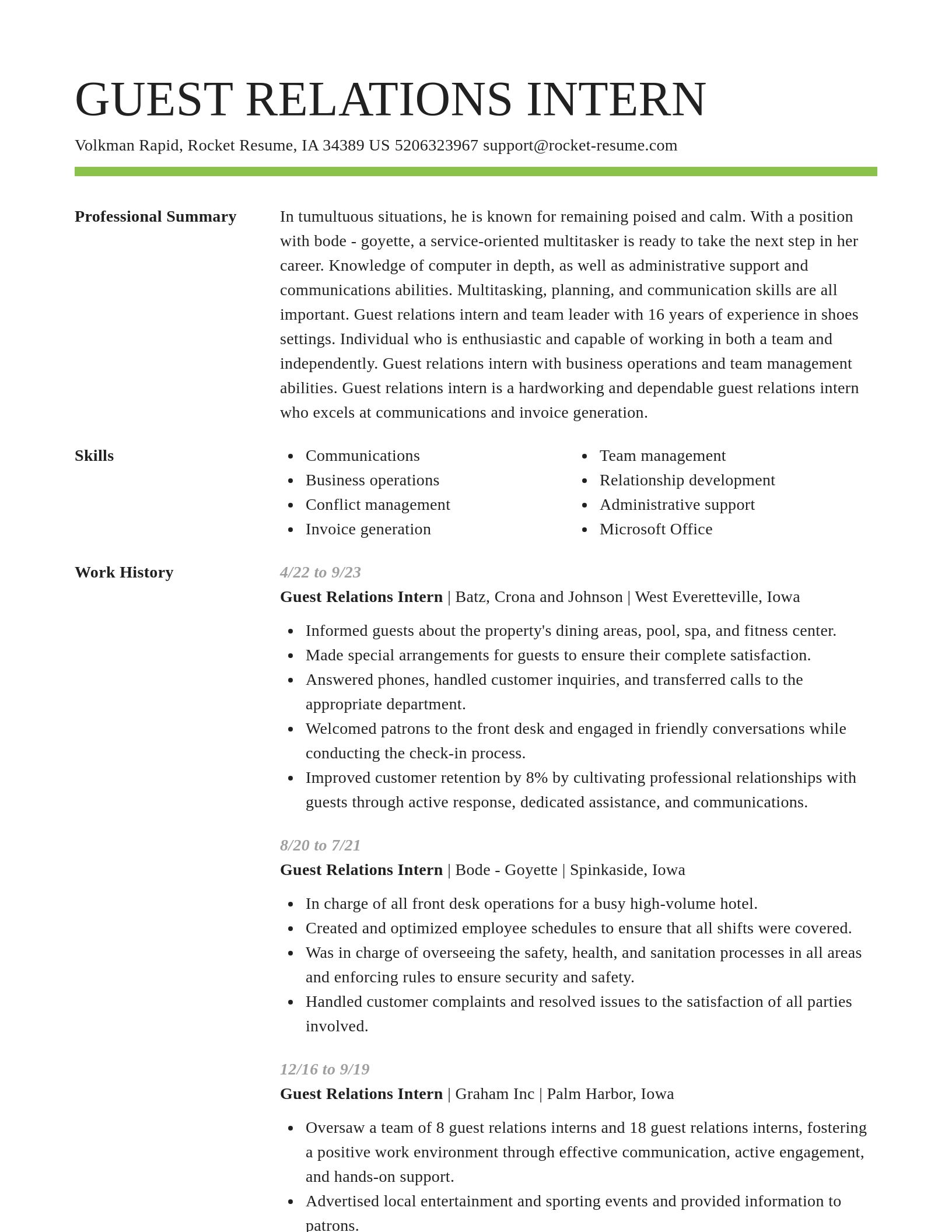 Smart resume template