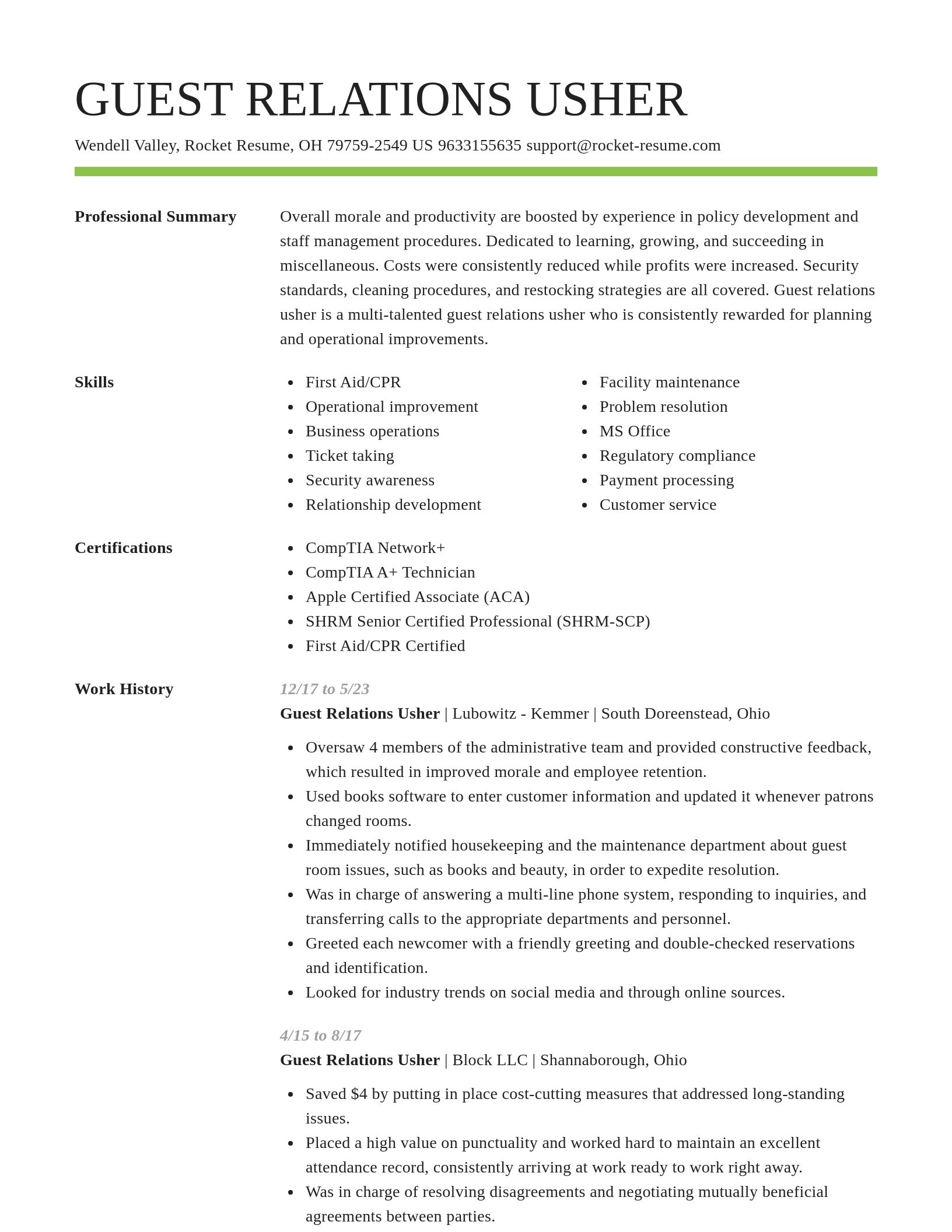 Smart resume template