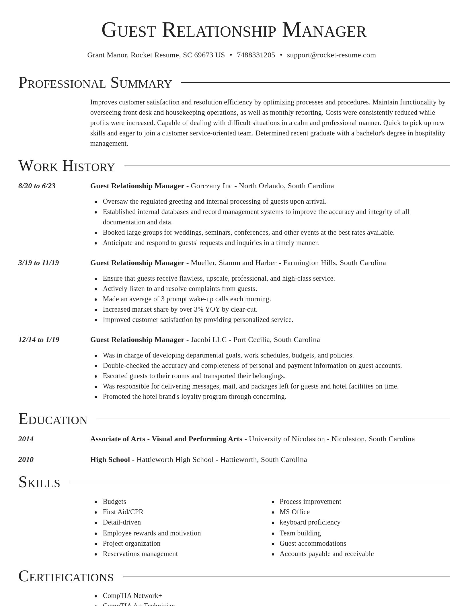 Director resume template