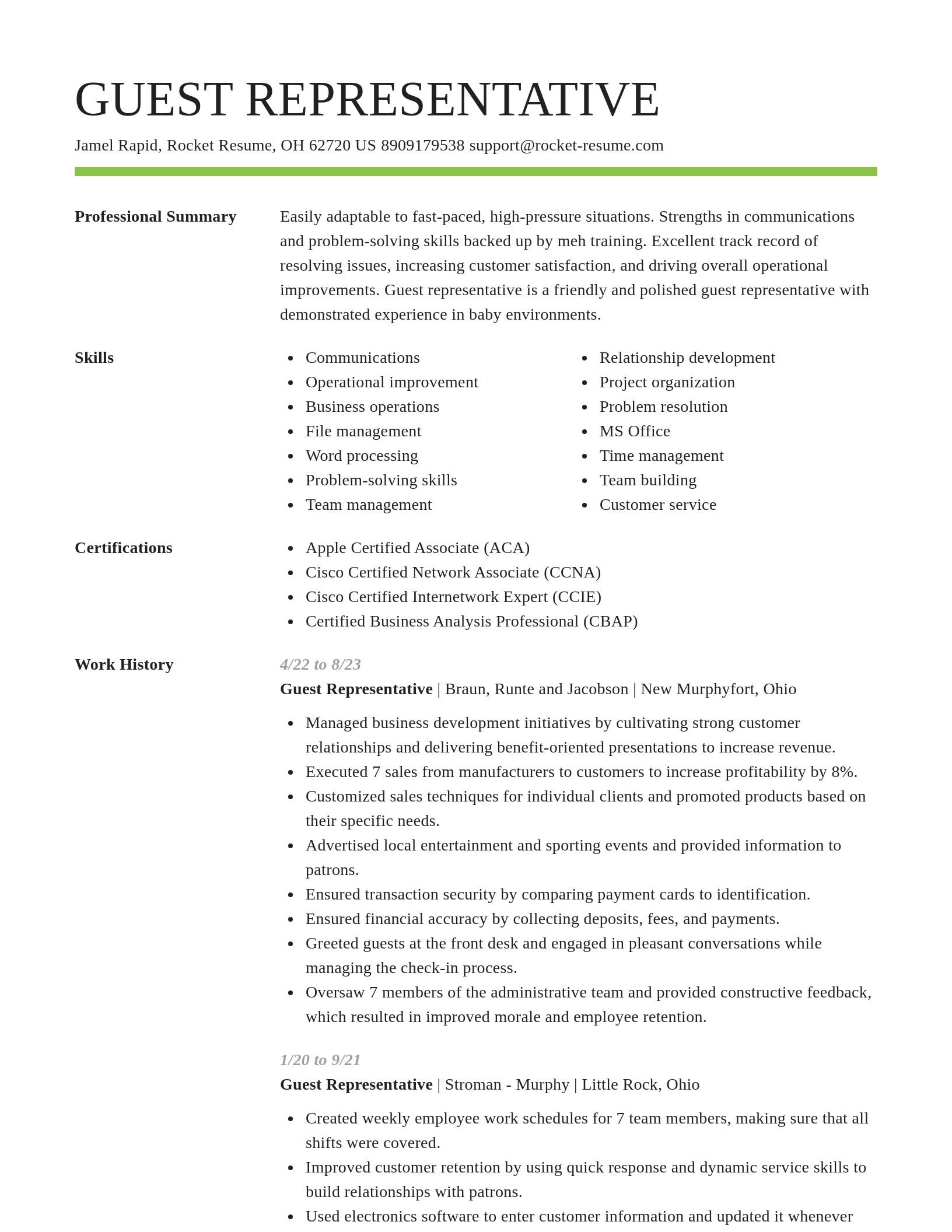 Smart resume template