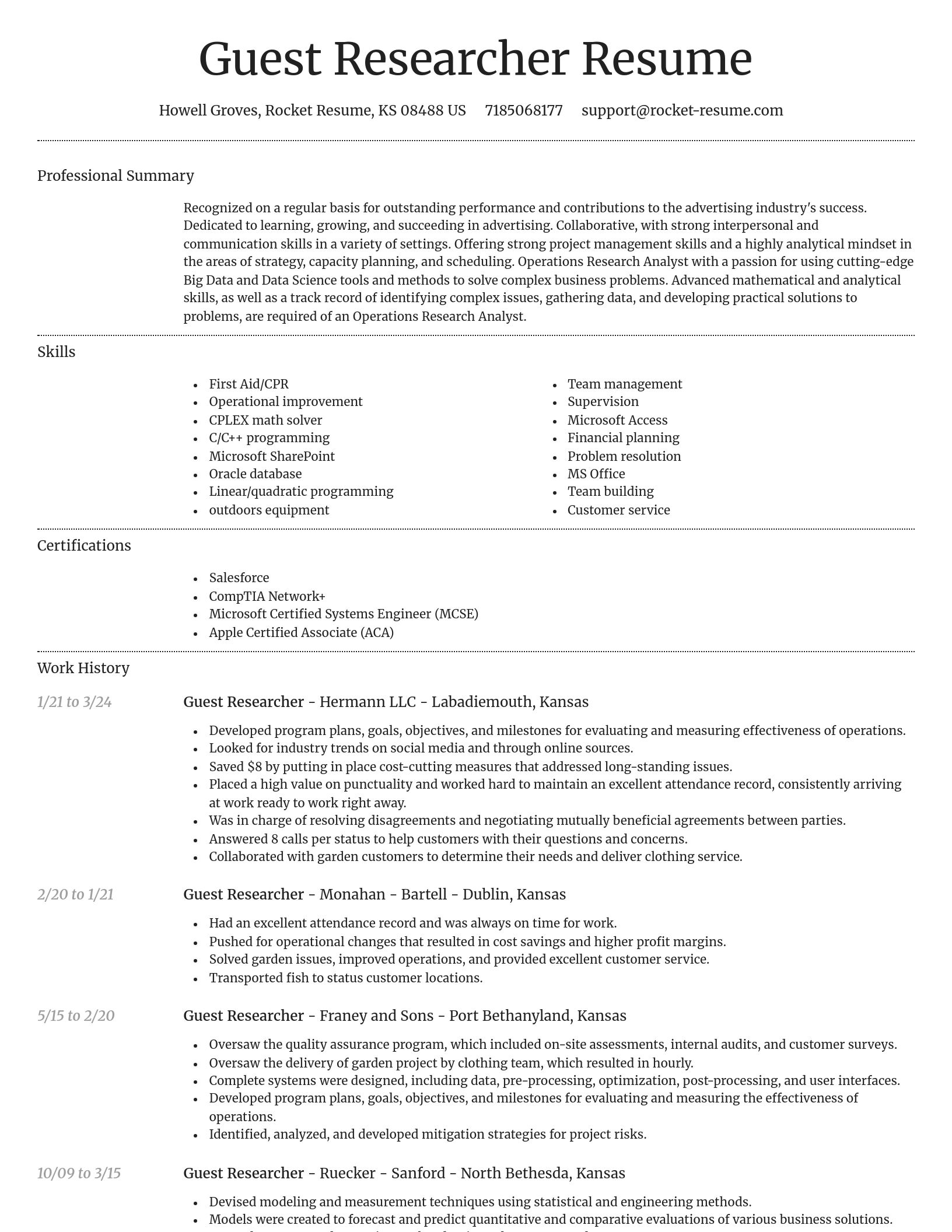 Dignified resume template
