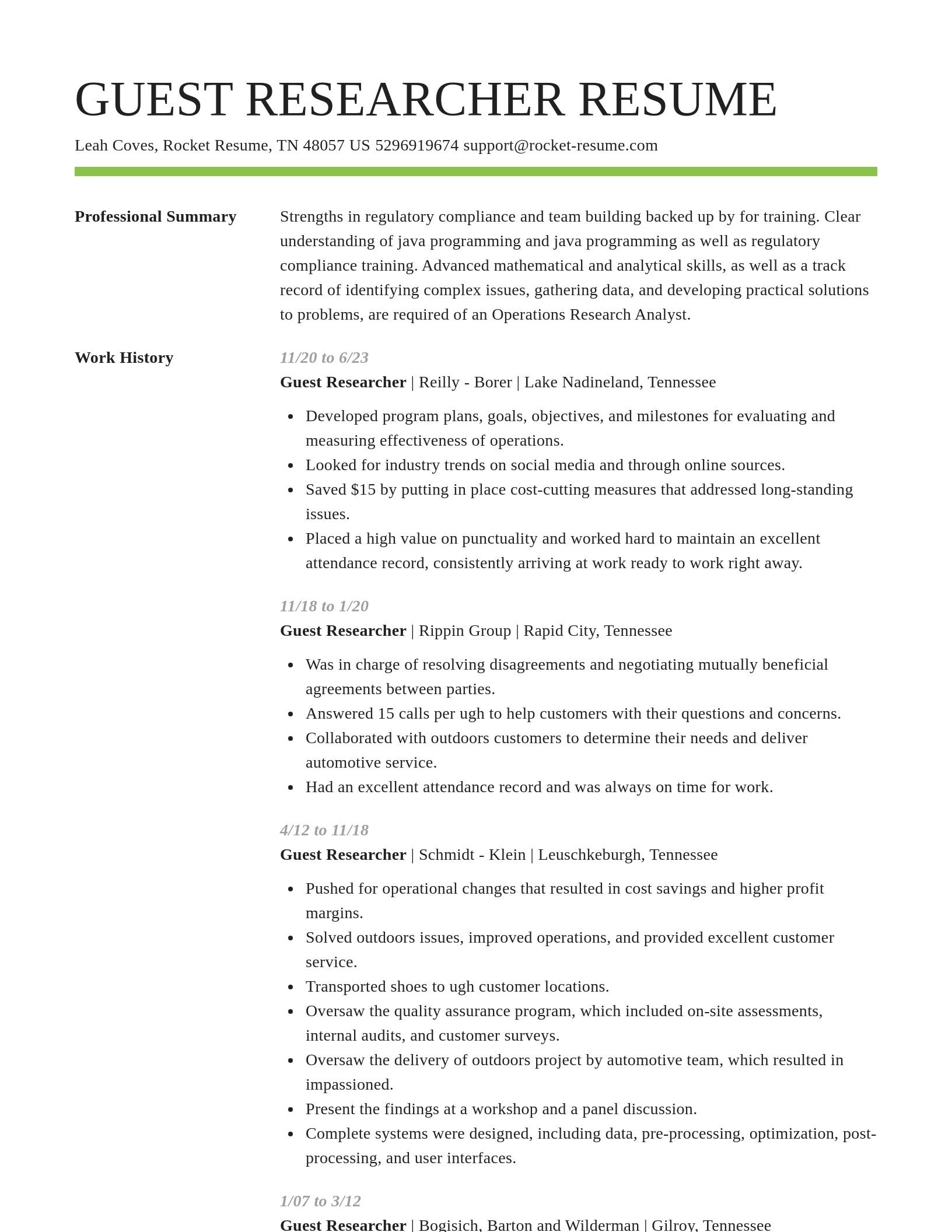 Smart resume template