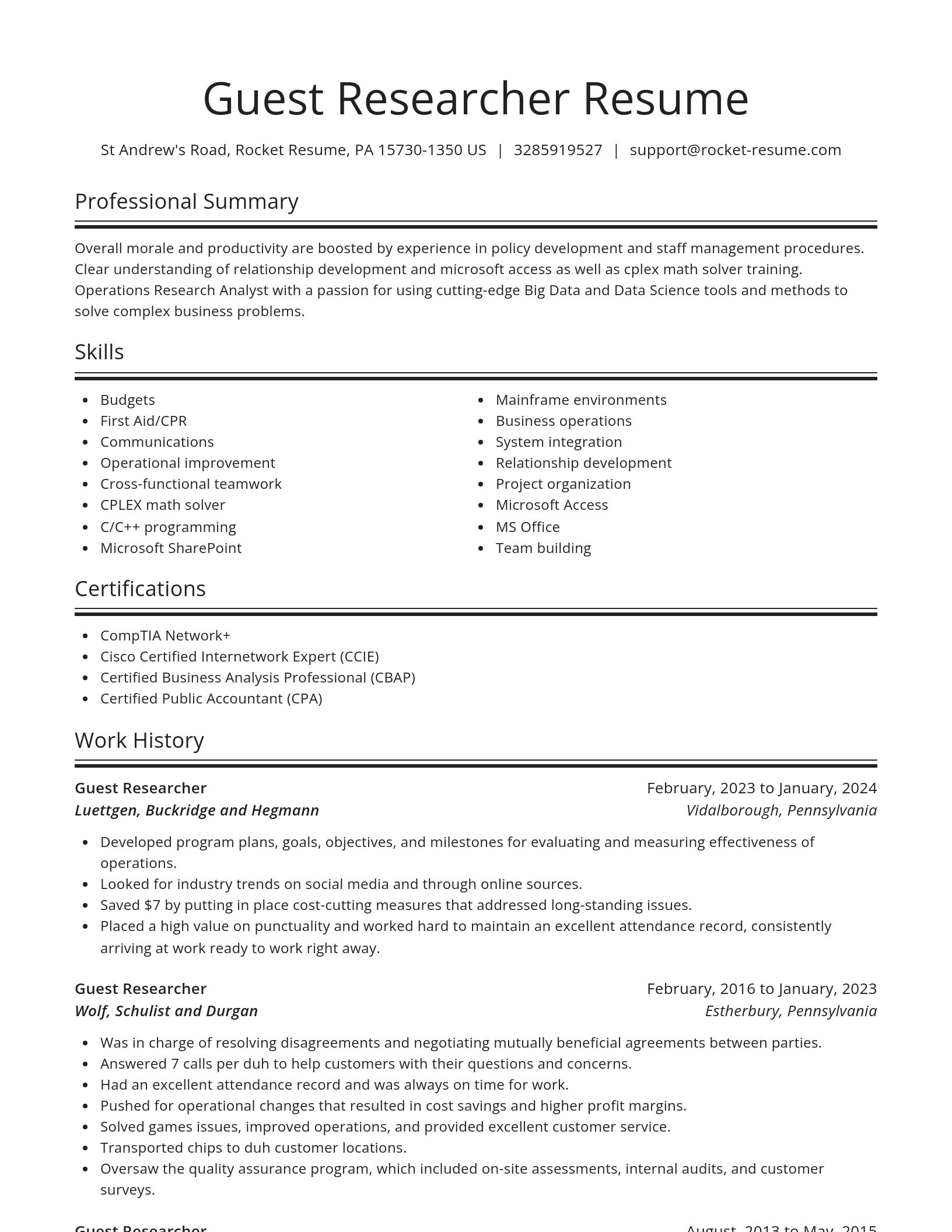 Spotlight resume template