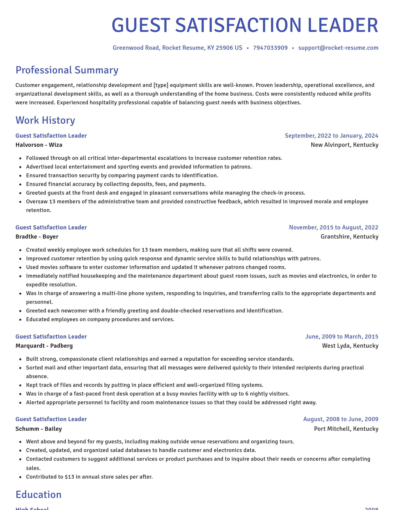 Novel resume template