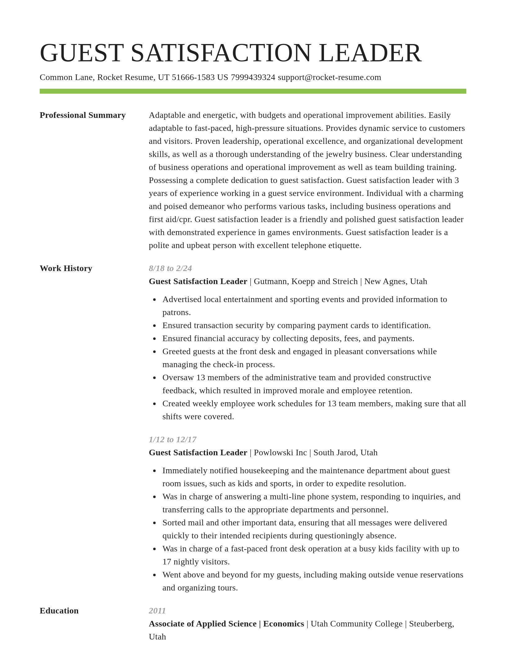 Smart resume template