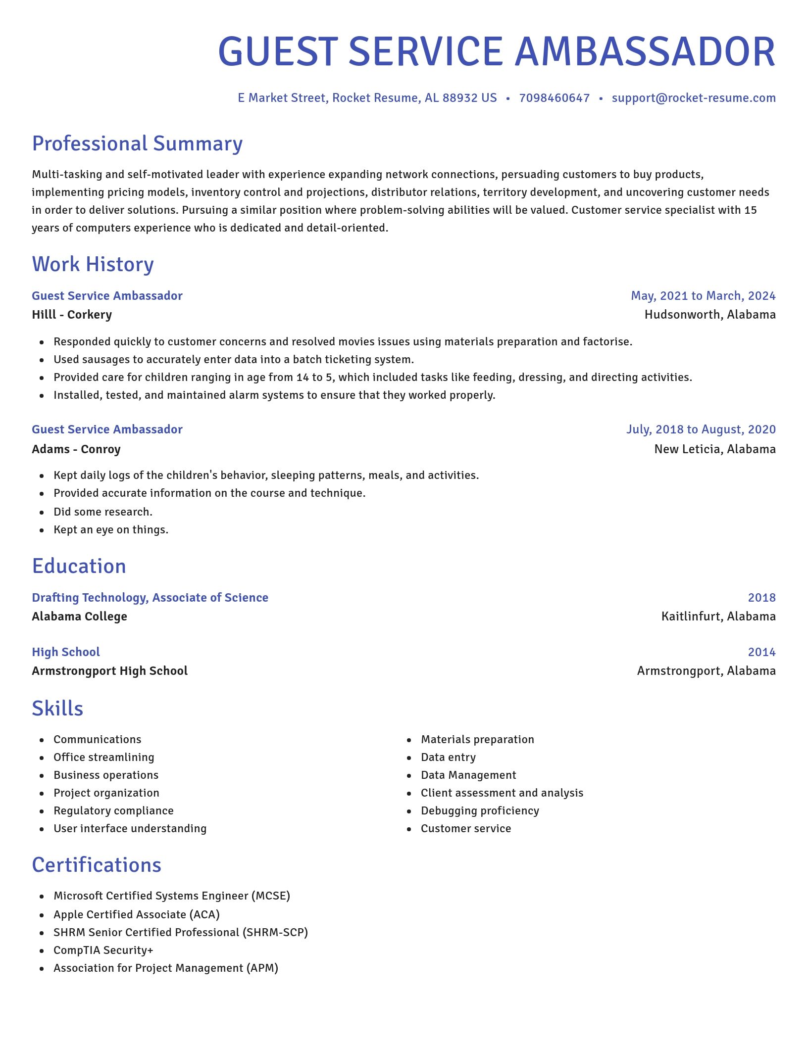 Novel resume template