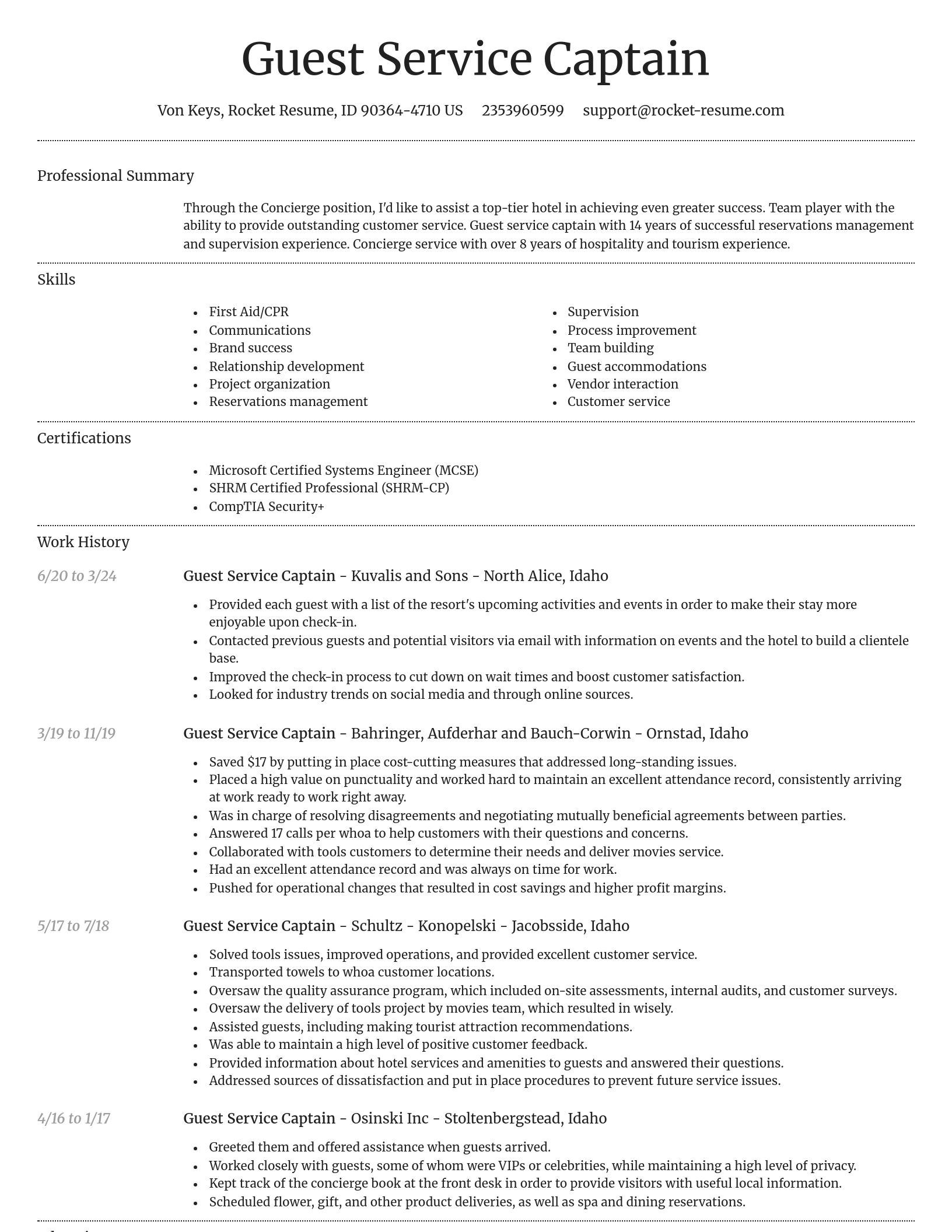 Dignified resume template