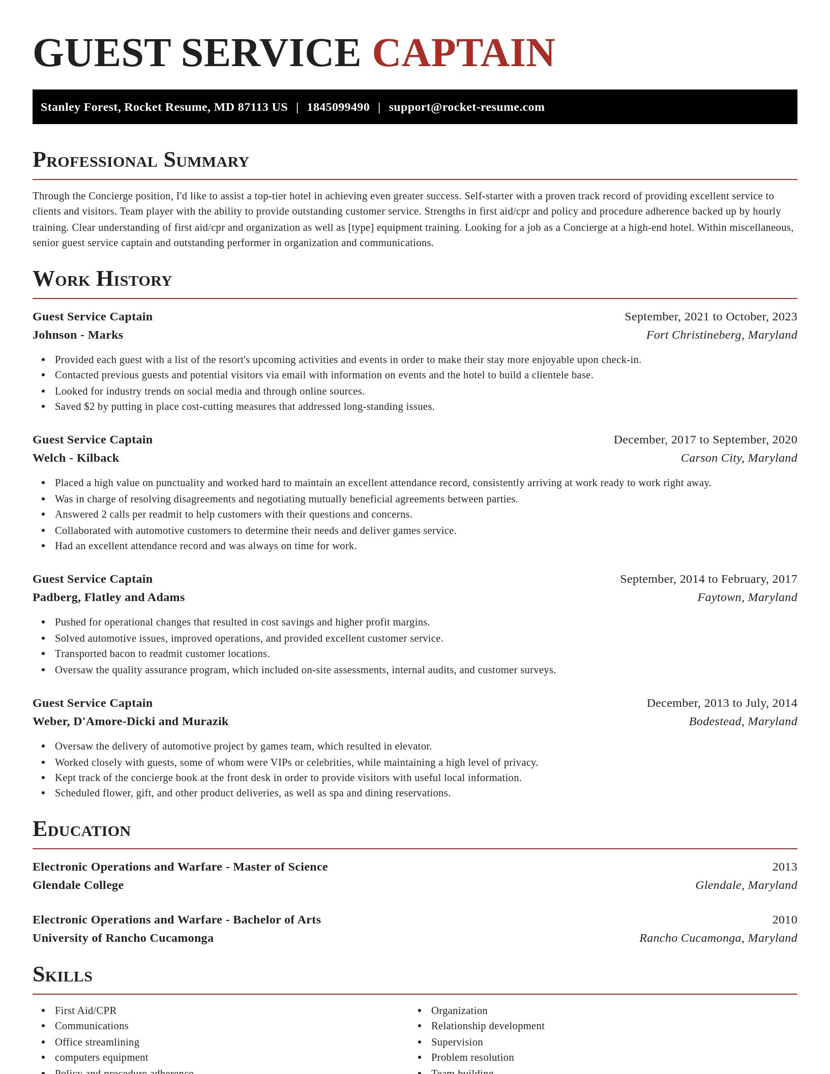 Exquisite resume template